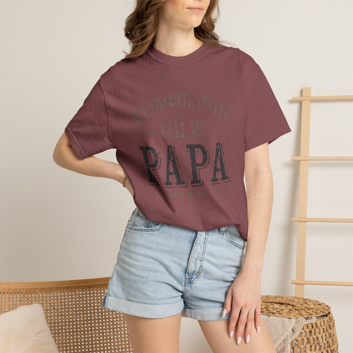 Papa T-Shirt – “My Favorite People Call Me Papa” Vintage Dad Tee