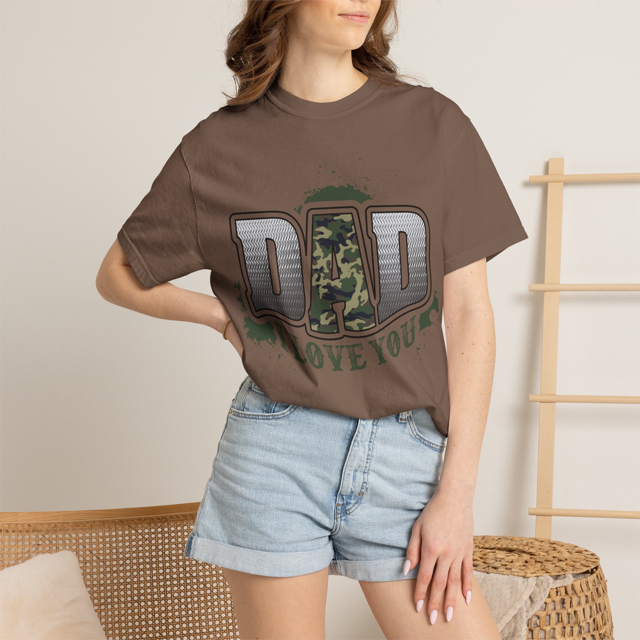 Dad I Love You Camo Graphic T-Shirt