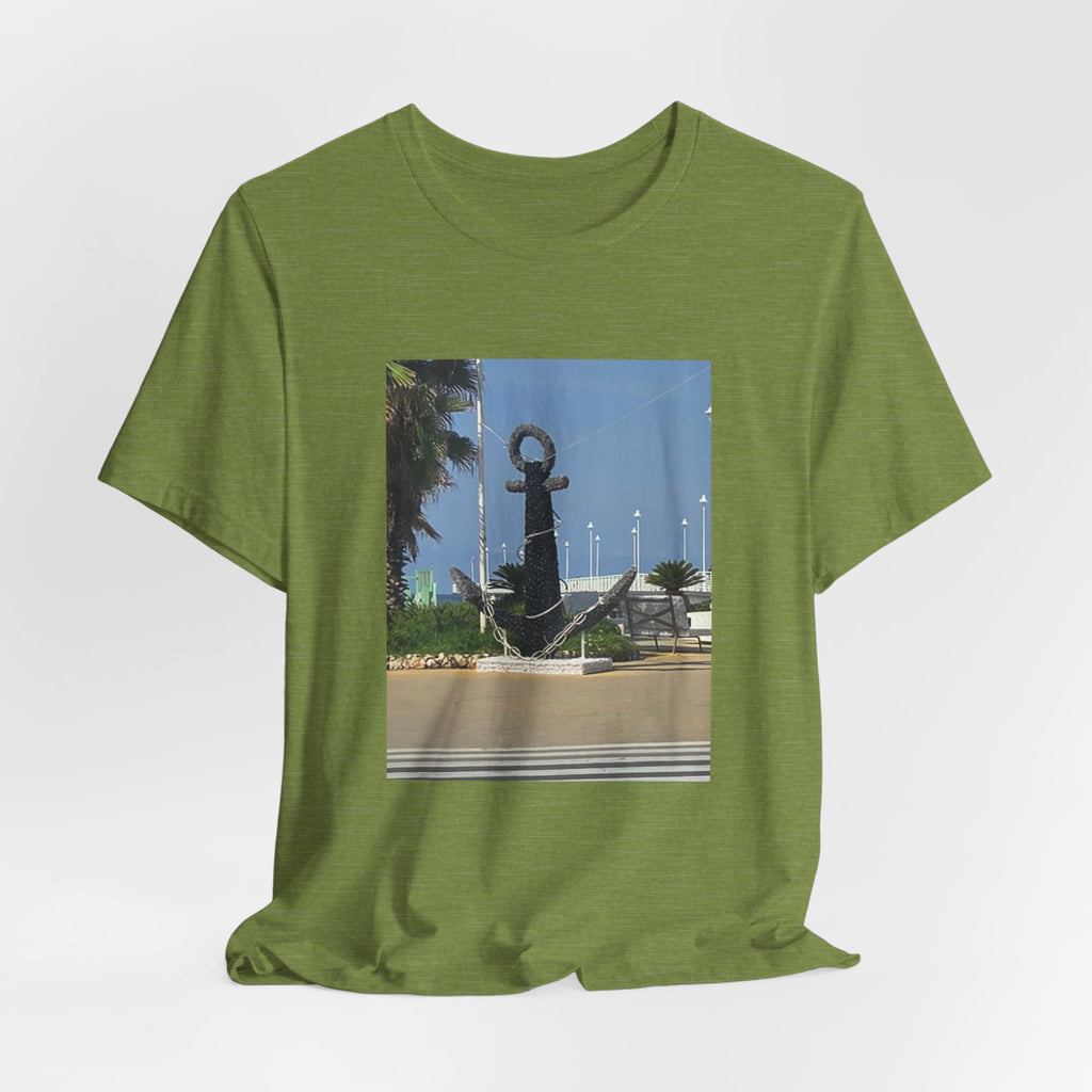 Anchor Statue Photo Tee — Coastal Nautical T-Shirt