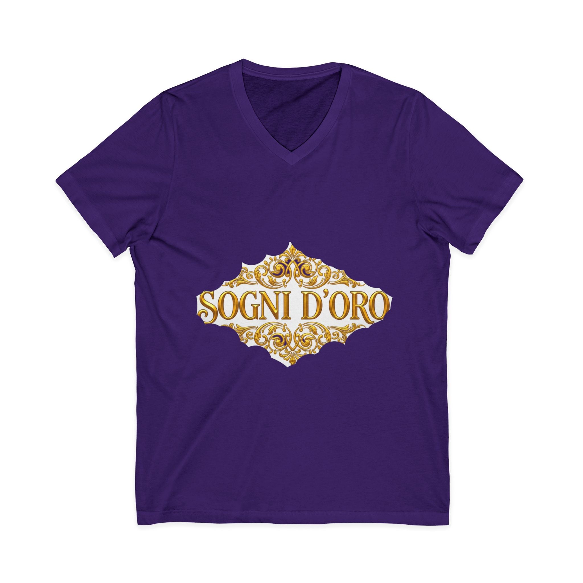 Gold Script Cotton V-Neck