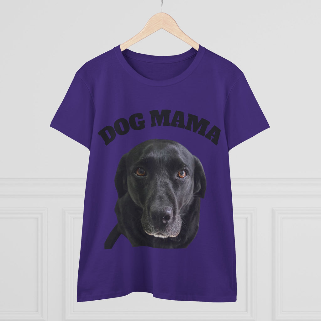 Dog Mama T-Shirt — Women's Graphic Tee with Black Lab Portrait