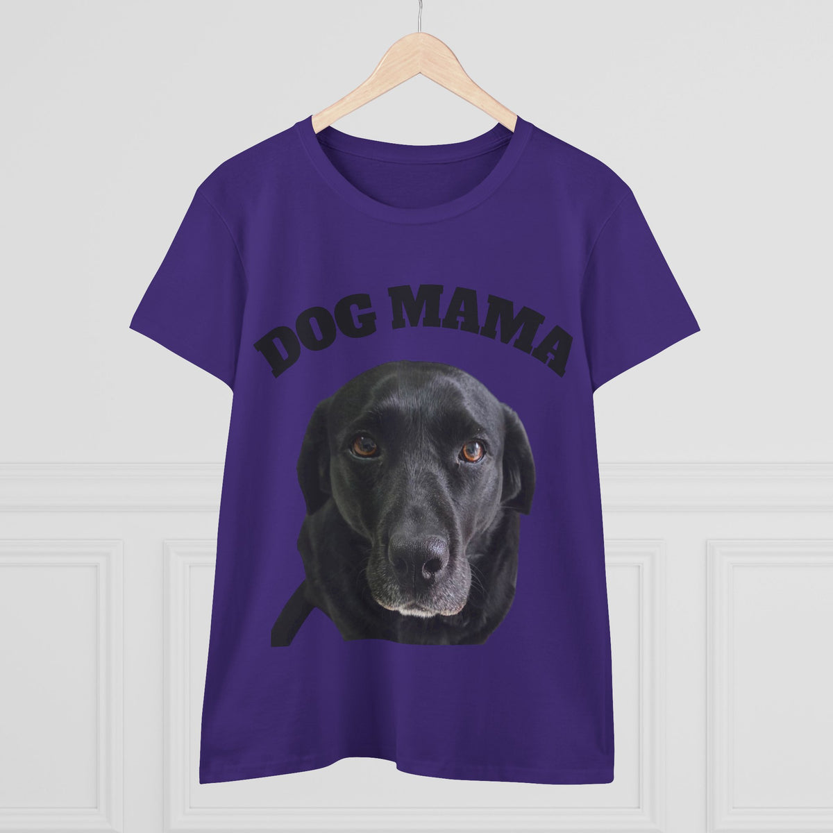 Dog Mama T-Shirt — Women's Graphic Tee with Black Lab Portrait