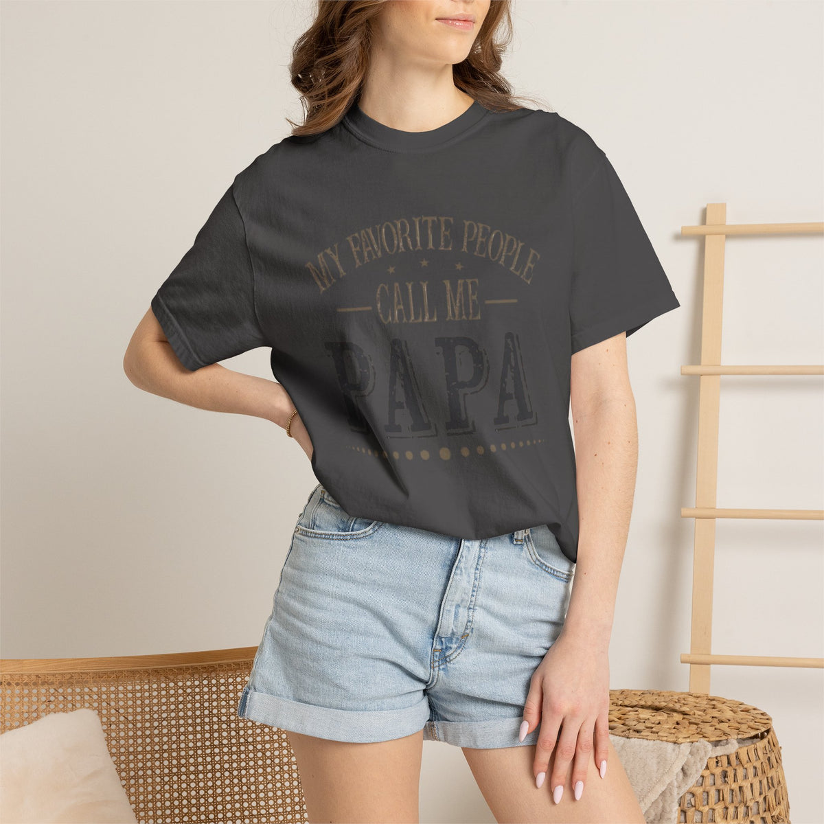 Papa T-Shirt – “My Favorite People Call Me Papa” Vintage Dad Tee