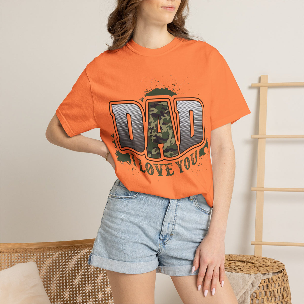 Dad I Love You Camo Graphic T-Shirt