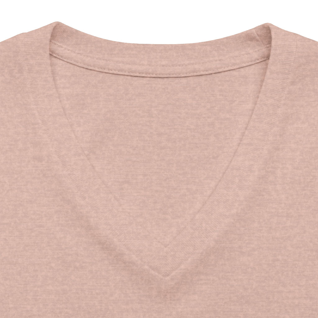 Senior 2026 Cheer Mom V-Neck Tee — Pink Pom Pom Graduation Shirt