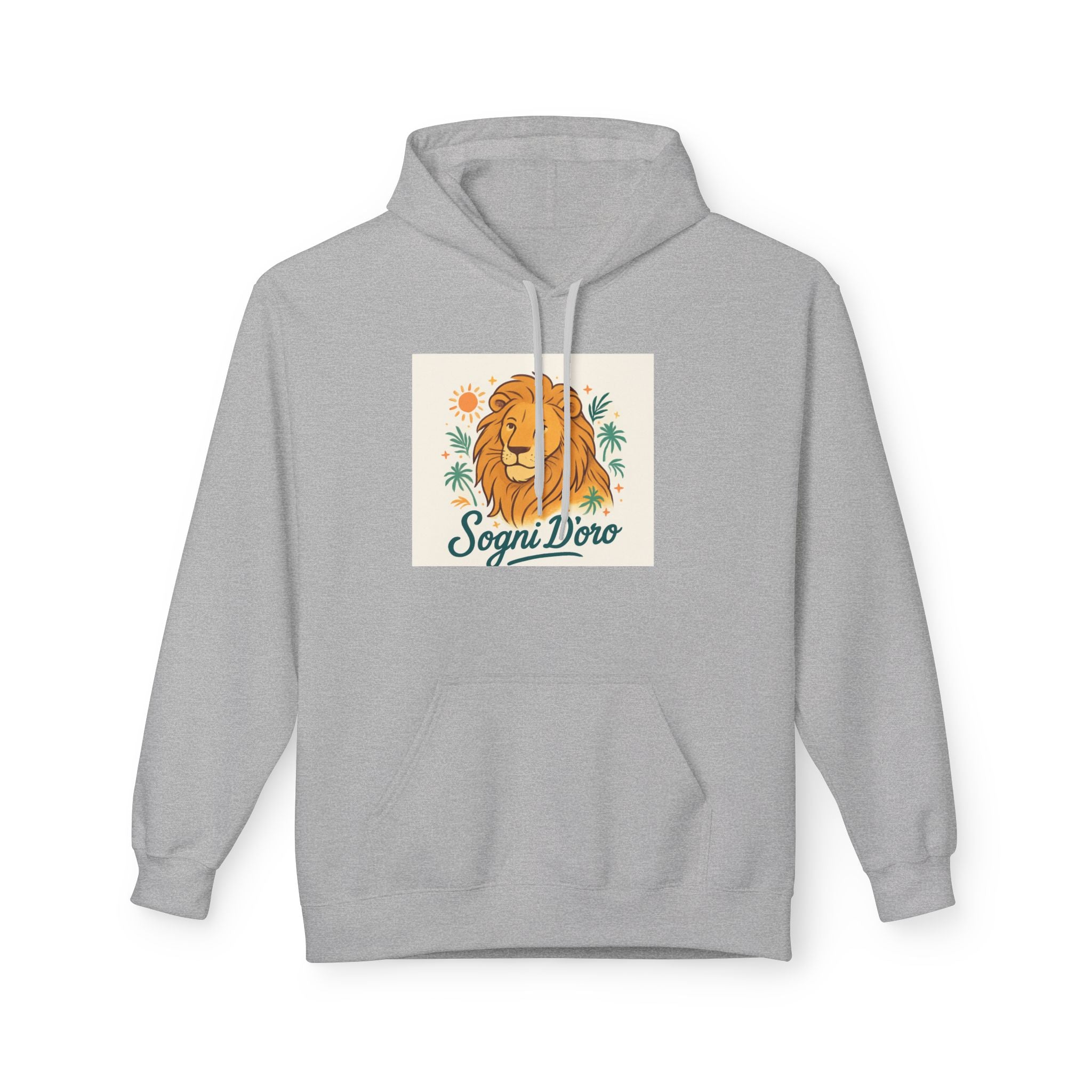 Aslan Grafik Kapüşonlu Sweatshirt — "Tatlı Rüyalar" Rüya Gibi Retro Aslan Sweatshirt