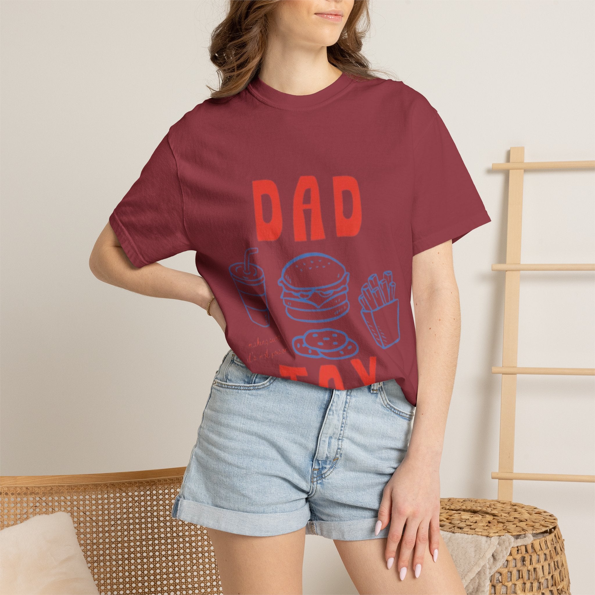 Dad Tax T-Shirt — Funny Father’s Day Tee with Burger, Fries & Drink Graphic