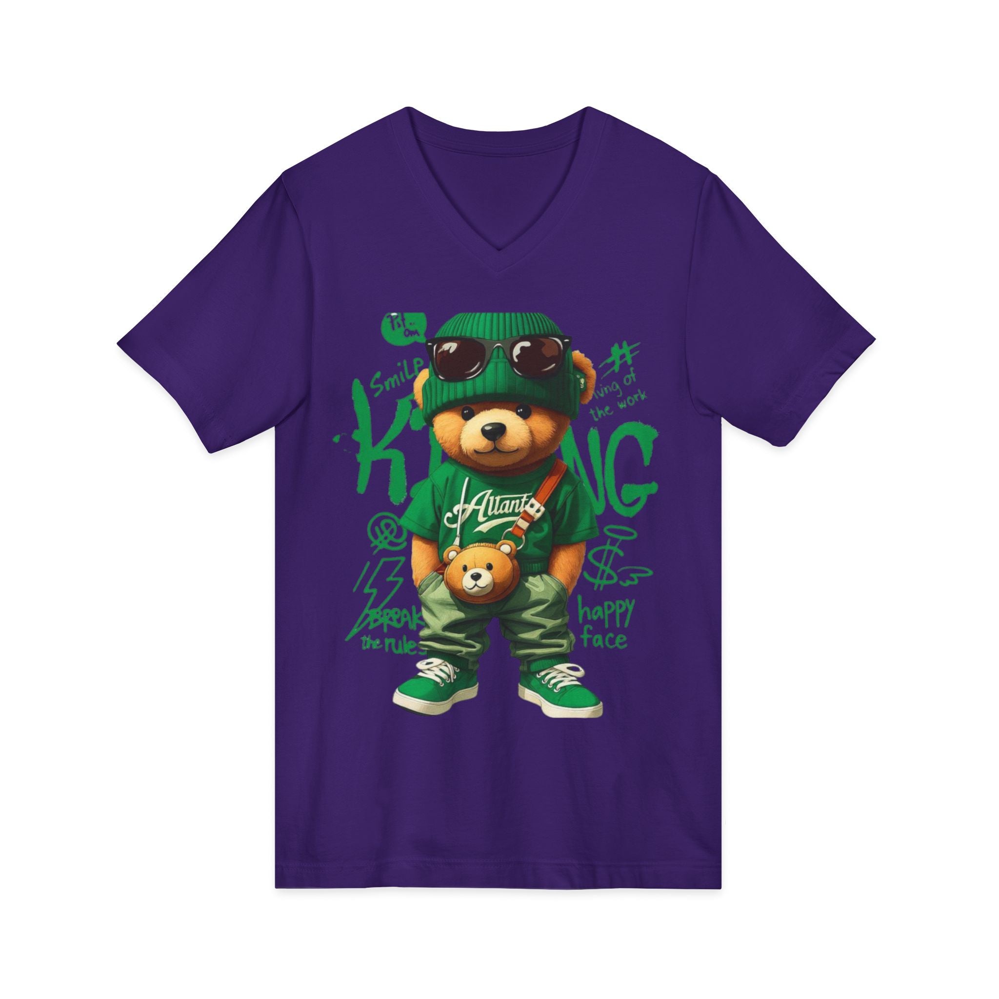 Cotton Teddy Bear V-Neck Tee