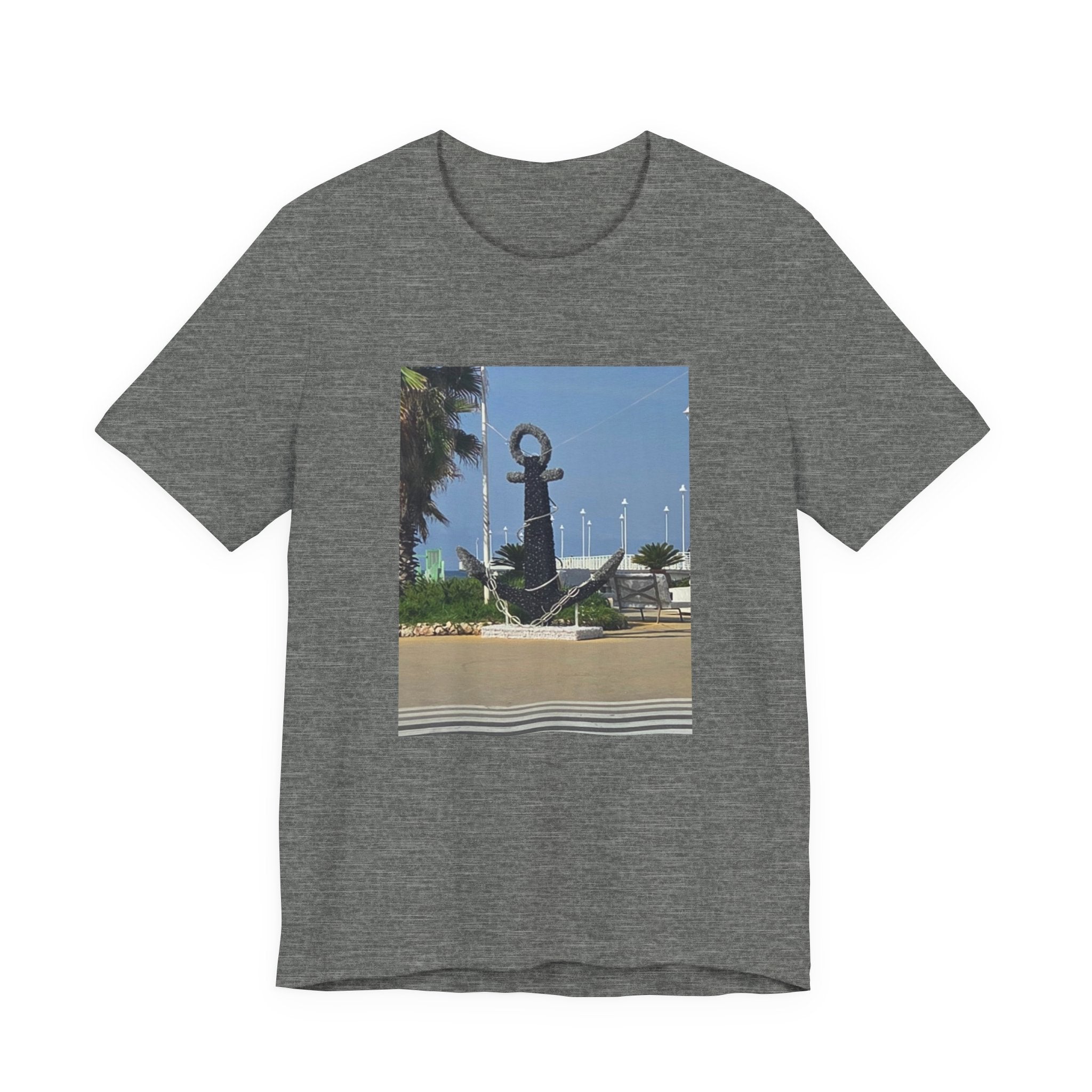 Anchor Statue Photo Tee — Coastal Nautical T-Shirt