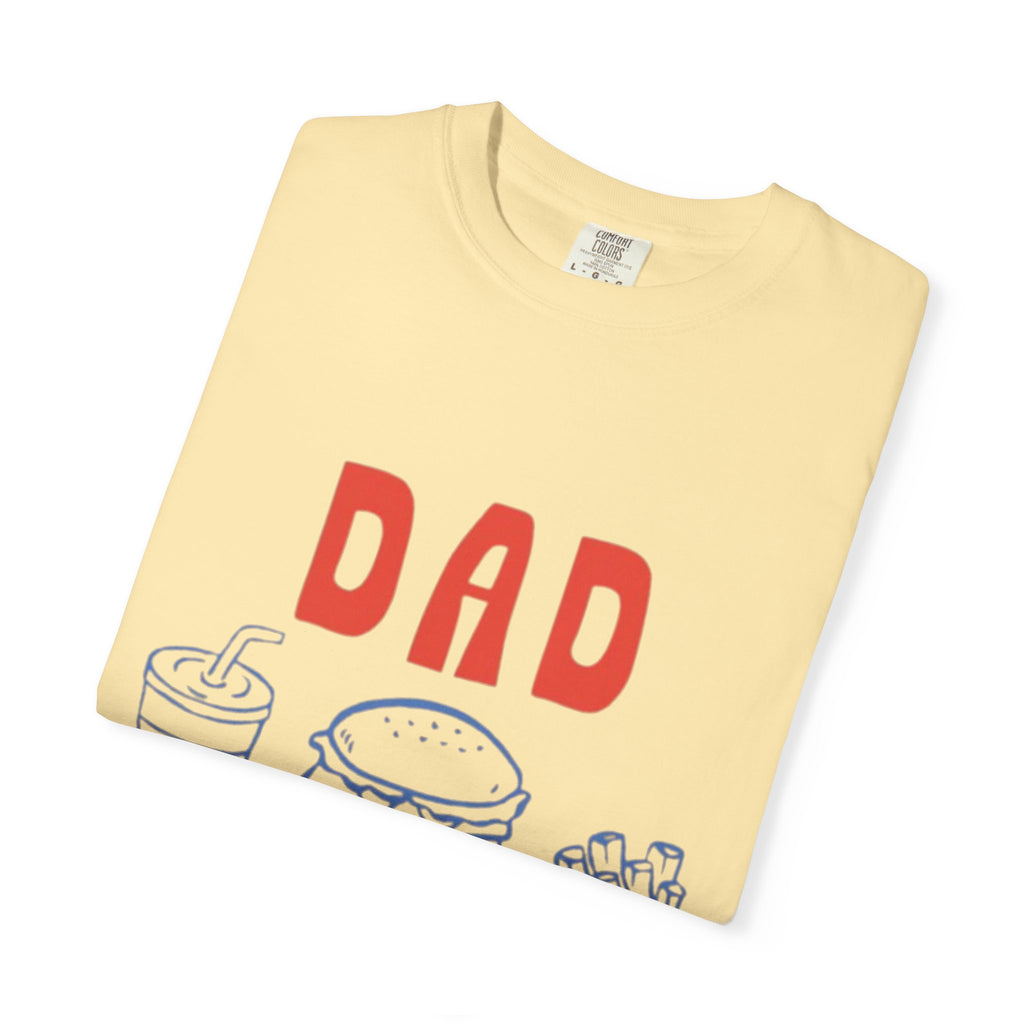 Dad Tax T-Shirt — Funny Father’s Day Tee with Burger, Fries & Drink Graphic