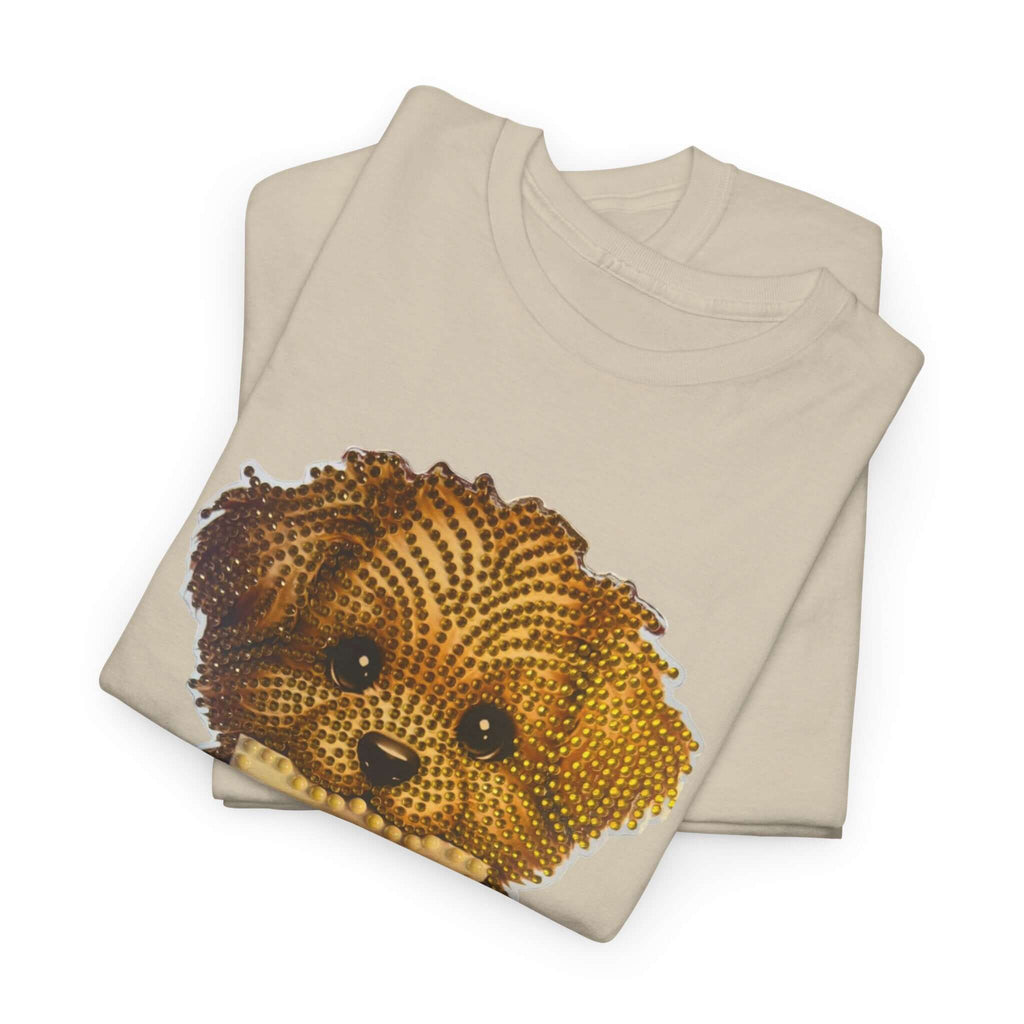 Puppy Love T‑Shirt — Cute Brown Puppy Holding Heart Tee (I Love You)