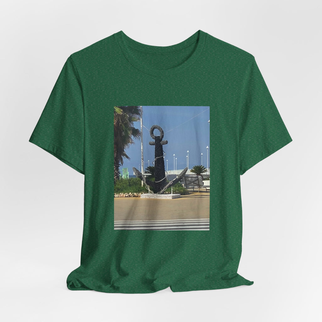 Anchor Statue Photo Tee — Coastal Nautical T-Shirt