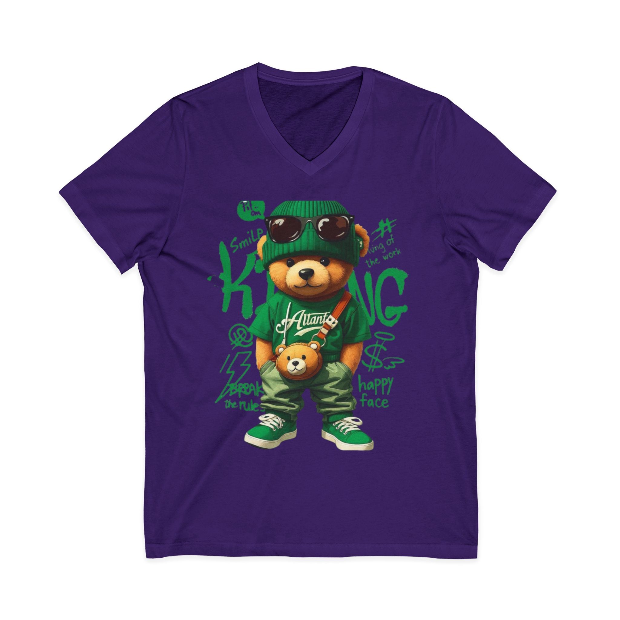 Cotton Teddy Bear V-Neck Tee