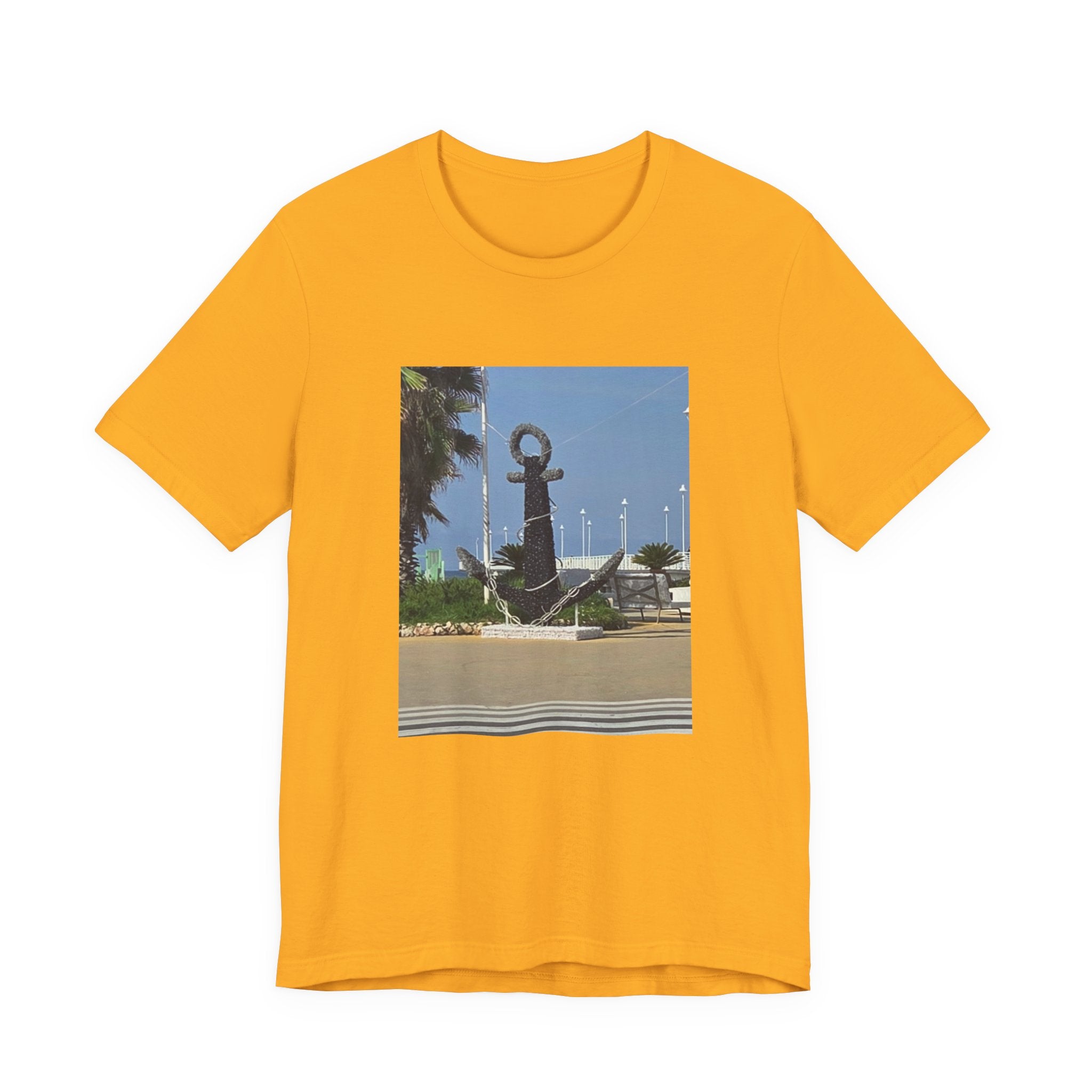 Anchor Statue Photo Tee — Coastal Nautical T-Shirt