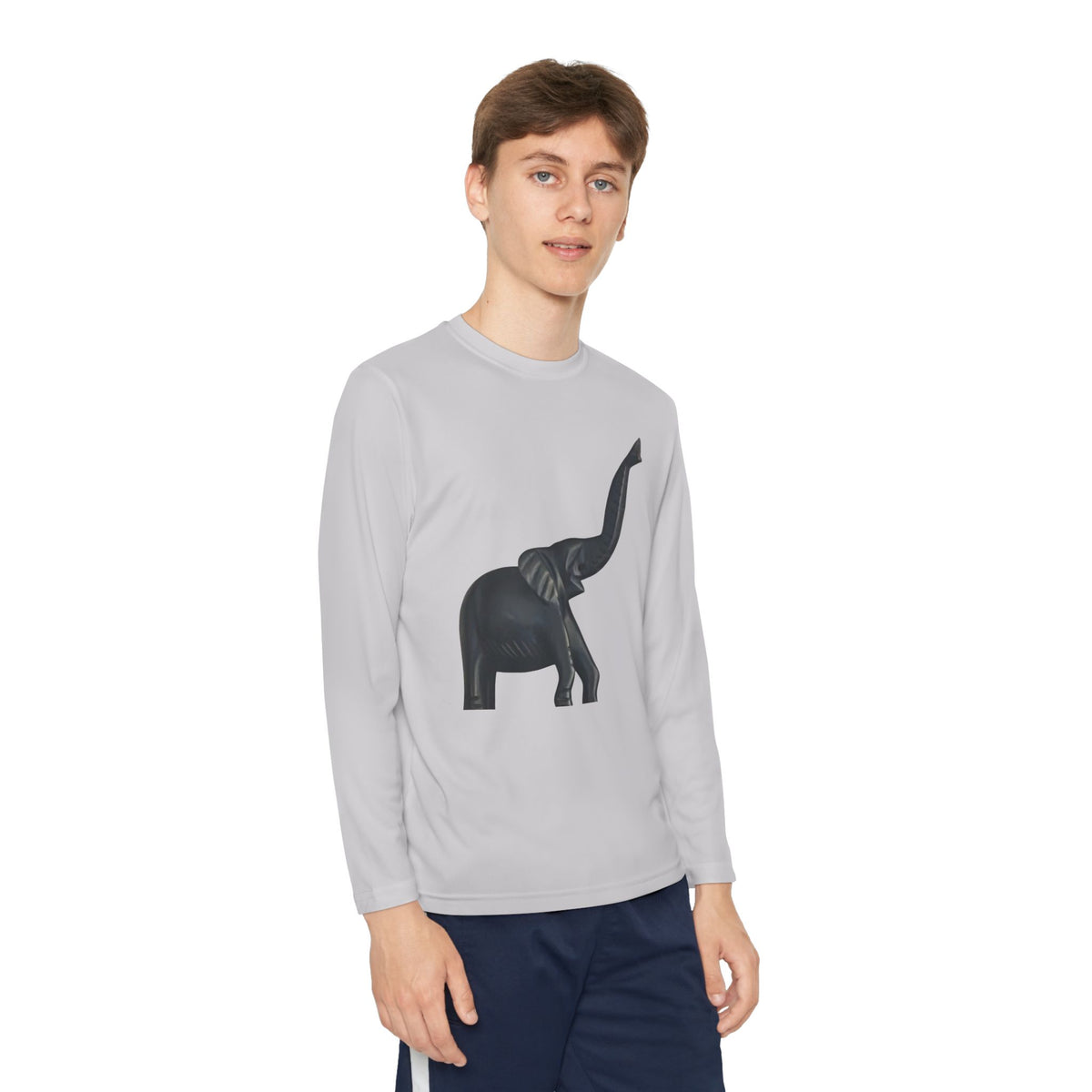 Youth Long Sleeve Tee — Playful Elephant Graphic