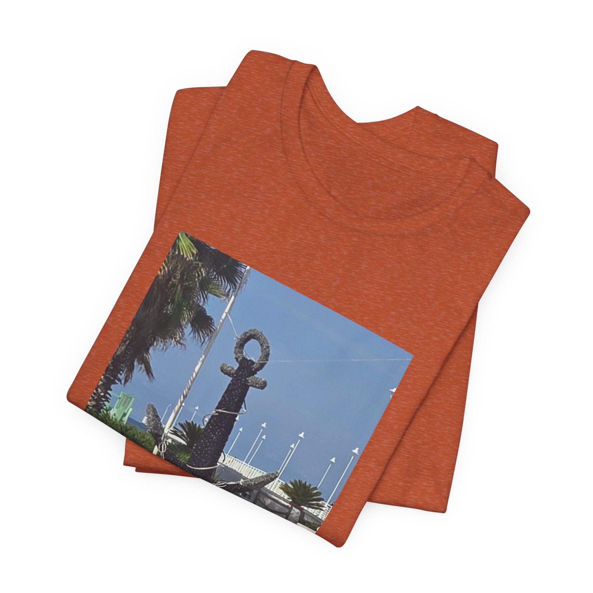 Anchor Statue Photo Tee — Coastal Nautical T-Shirt