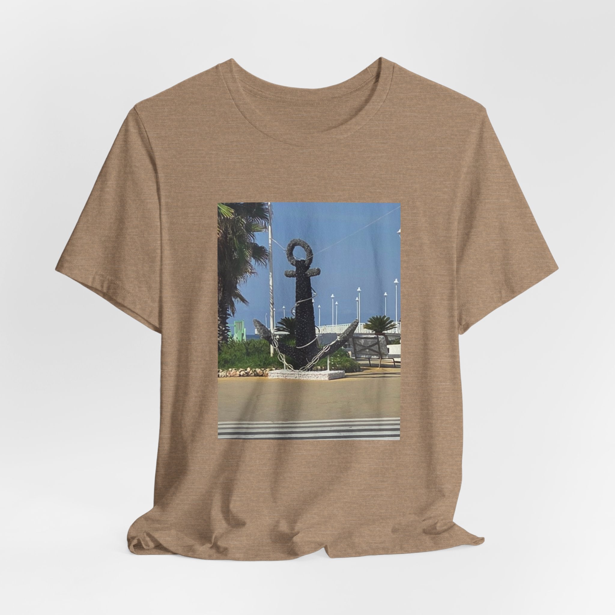 Anchor Statue Photo Tee — Coastal Nautical T-Shirt