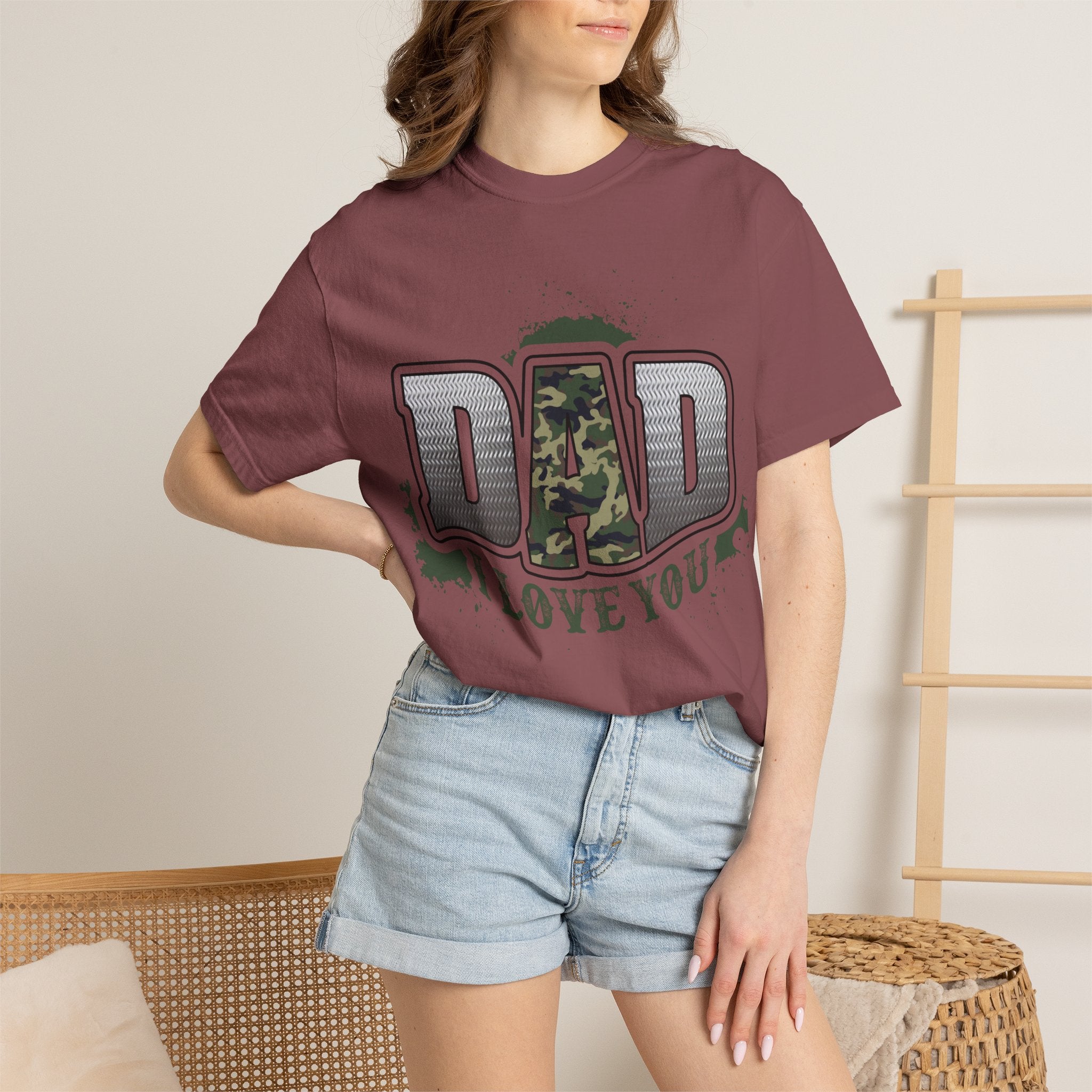 Dad I Love You Camo Graphic T-Shirt