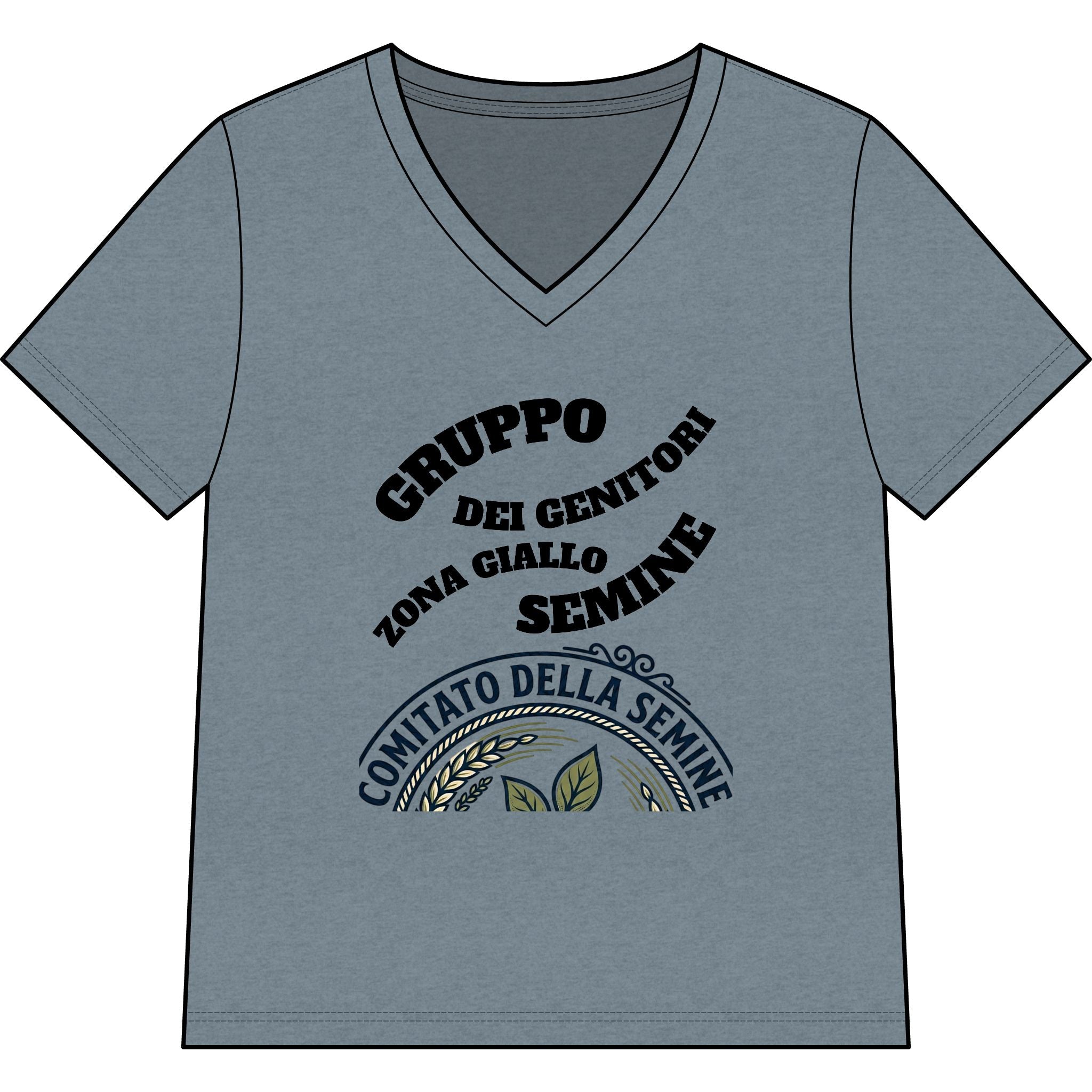 Italian Seed Committee V-Neck Tee — 'Gruppo Dei Genitori Zona Giallo Semine'