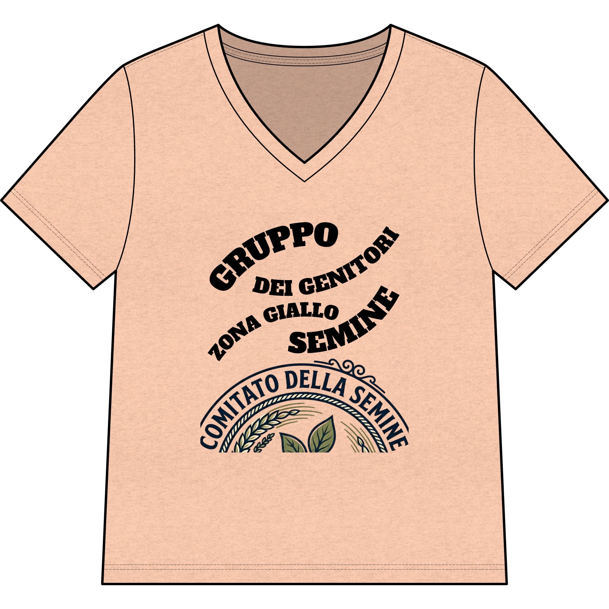 Italian Seed Committee V-Neck Tee — 'Gruppo Dei Genitori Zona Giallo Semine'