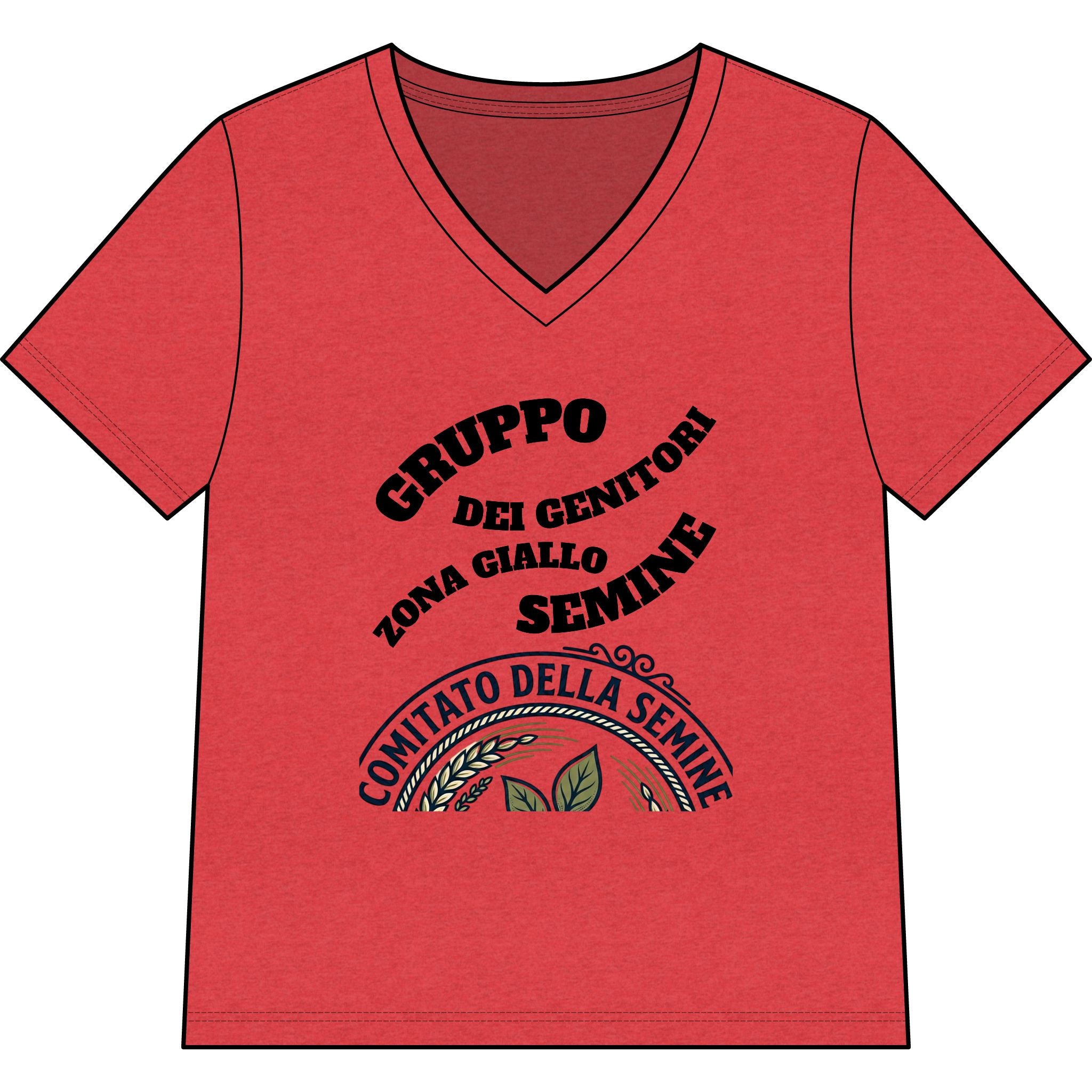 Italian Seed Committee V-Neck Tee — 'Gruppo Dei Genitori Zona Giallo Semine'