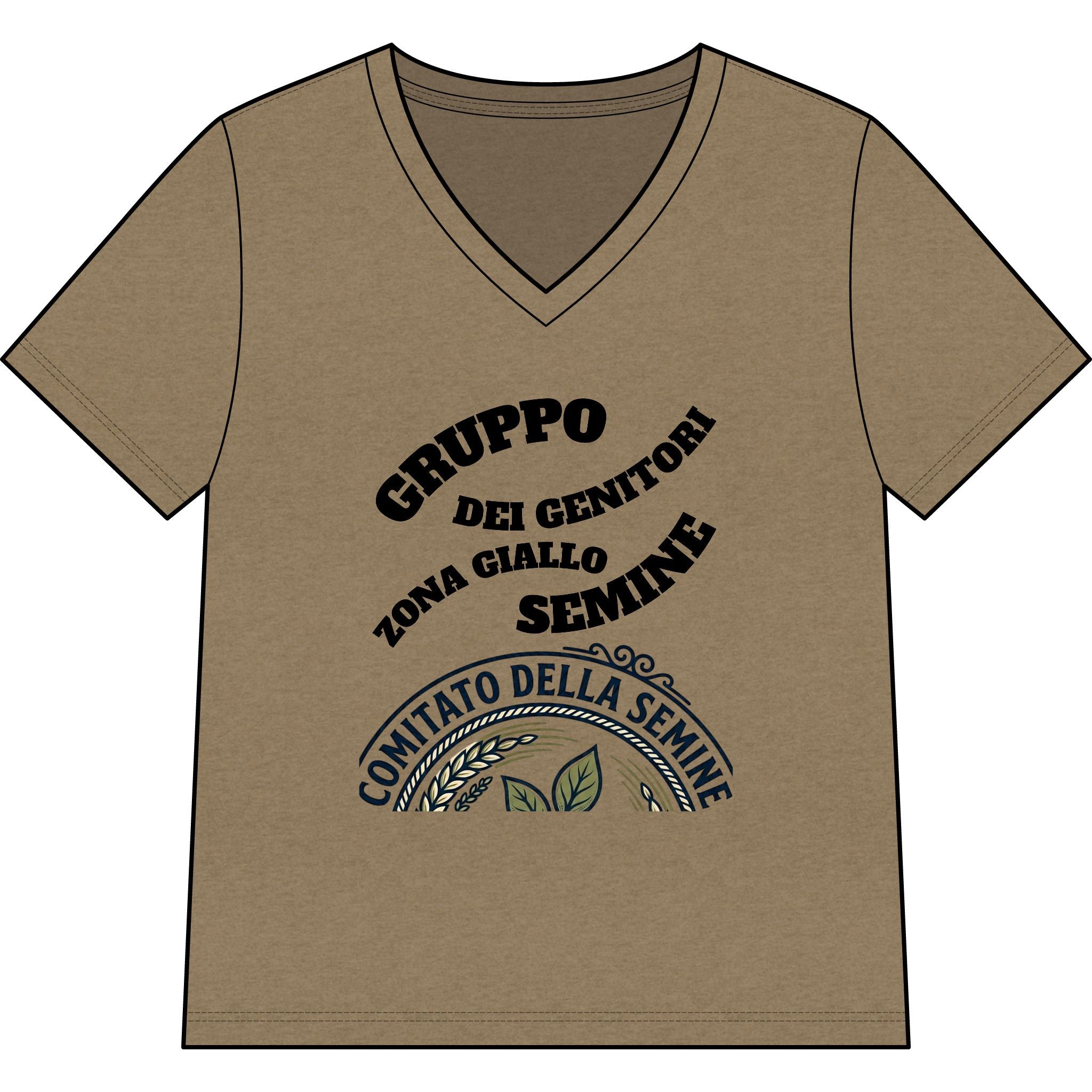 Italian Seed Committee V-Neck Tee — 'Gruppo Dei Genitori Zona Giallo Semine'