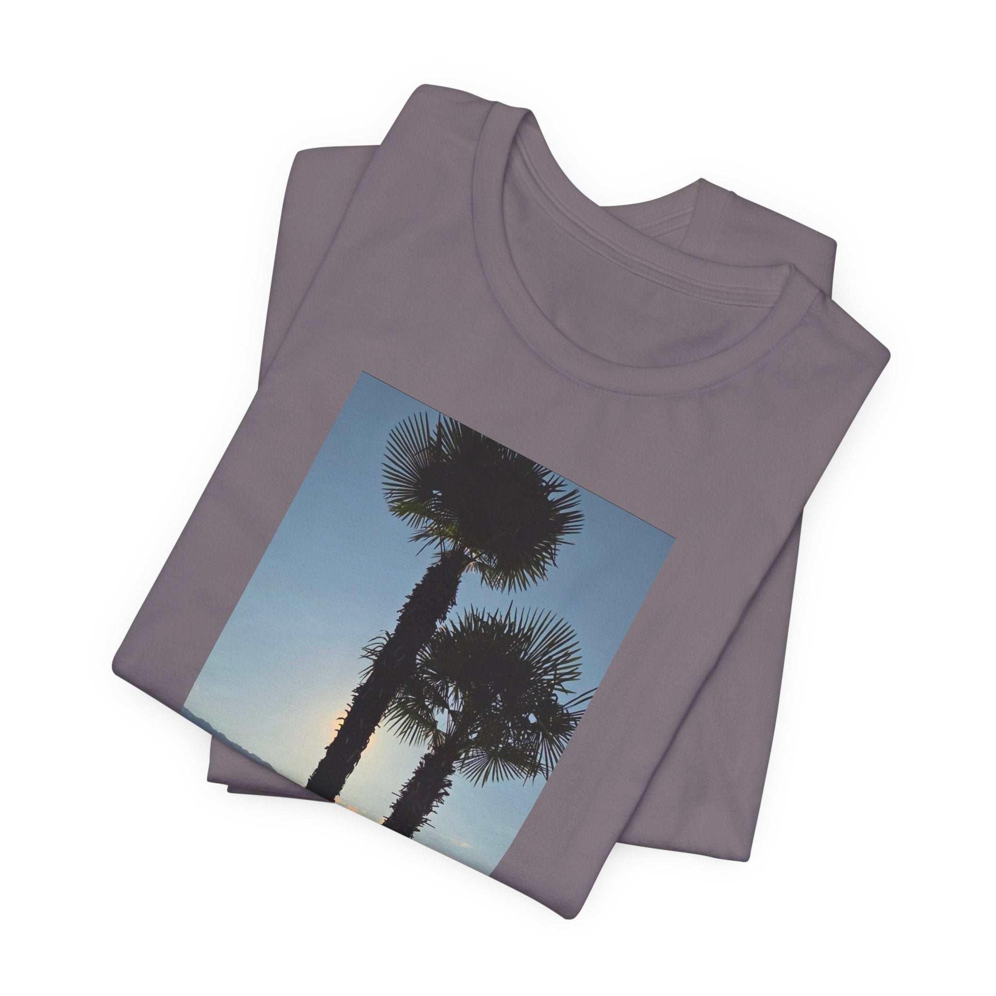 Palm Trees Sunset T‑Shirt — Coastal Photo Tee