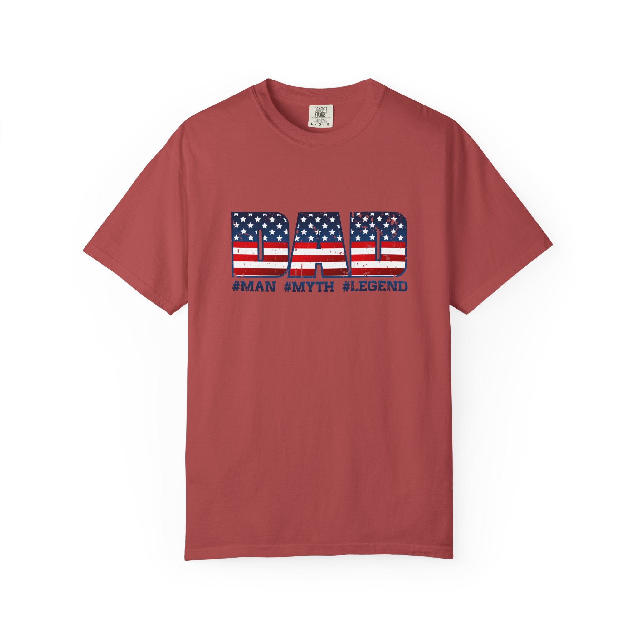 Dad Patriotic T-Shirt - "DAD" American Flag Design (#Man #Myth #Legend)