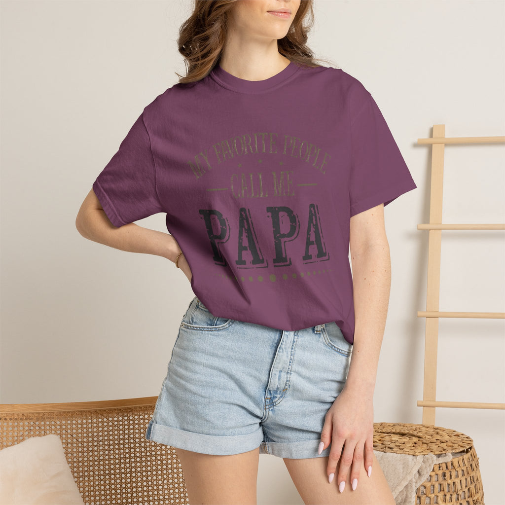 Papa T-Shirt – “My Favorite People Call Me Papa” Vintage Dad Tee