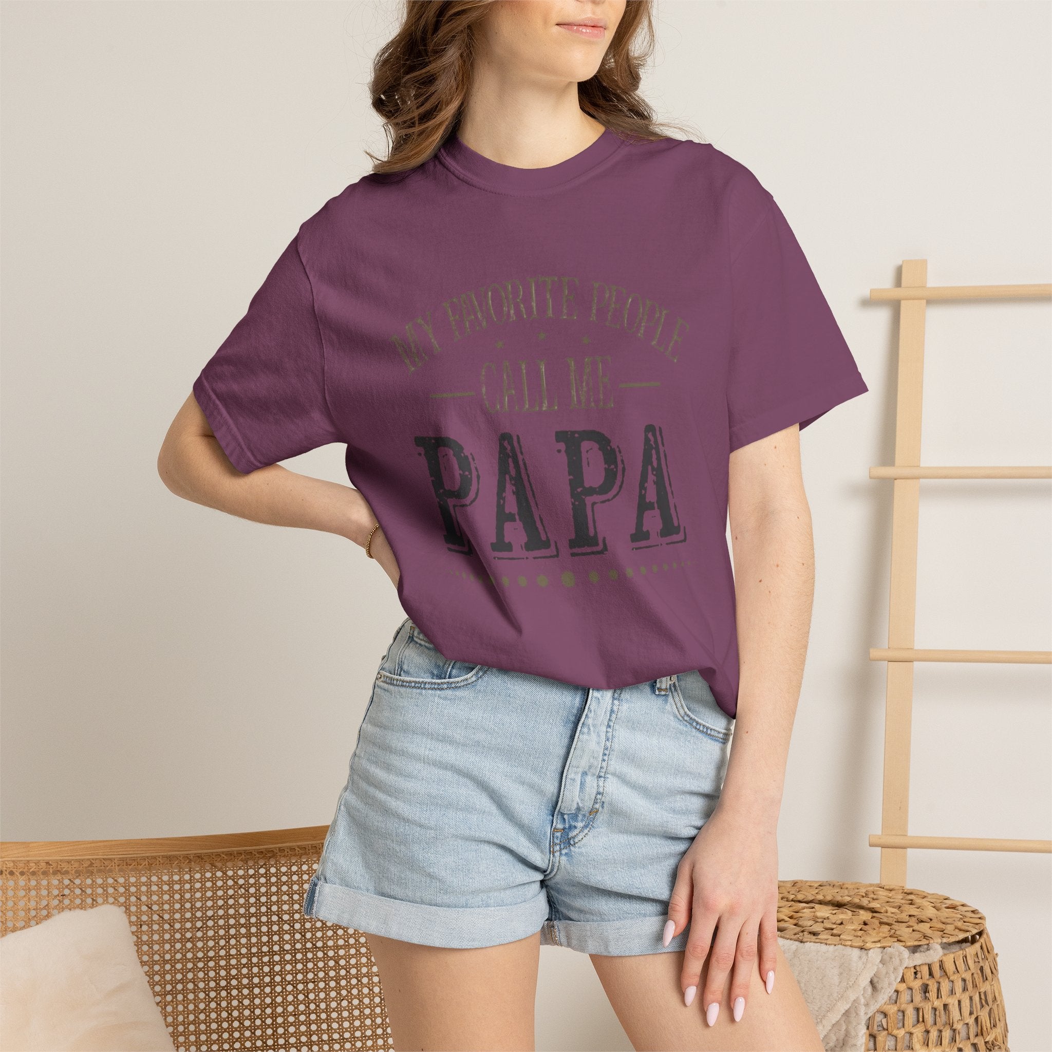 Papa T-Shirt – “My Favorite People Call Me Papa” Vintage Dad Tee
