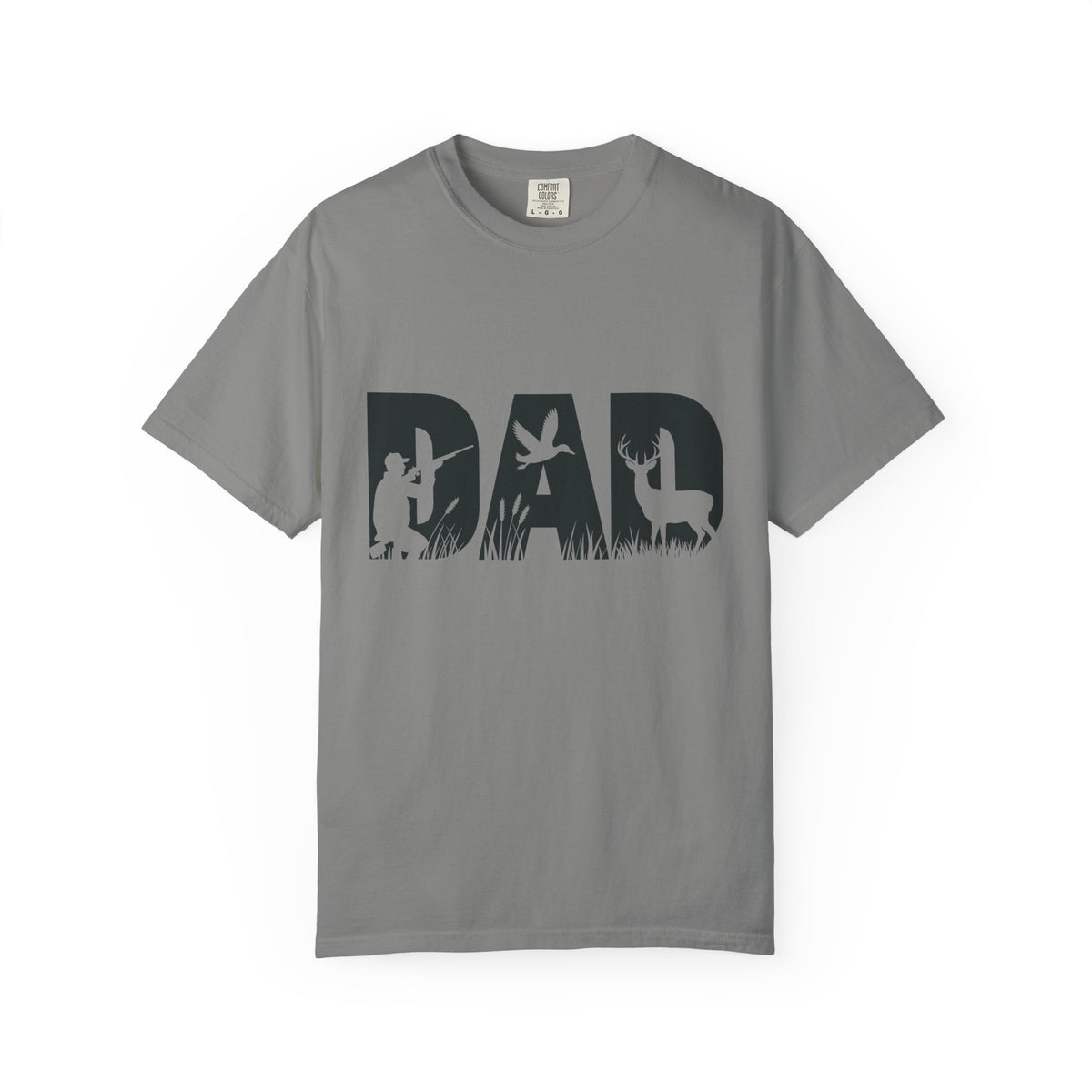 Dad Silhouette Nature T-Shirt — 'DAD' Deer & Camper Outdoor Graphic Tee