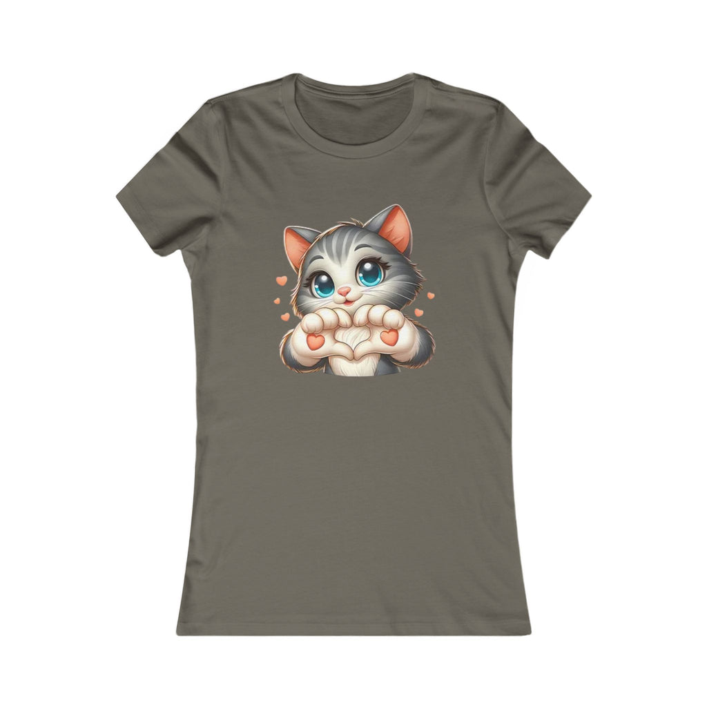 Women's Tee — Cute Kitten Making Heart Paws Graphic