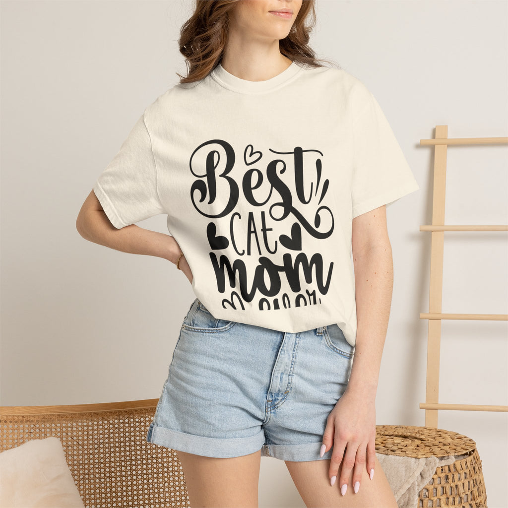 Garment-Dyed Cat Mom Tee