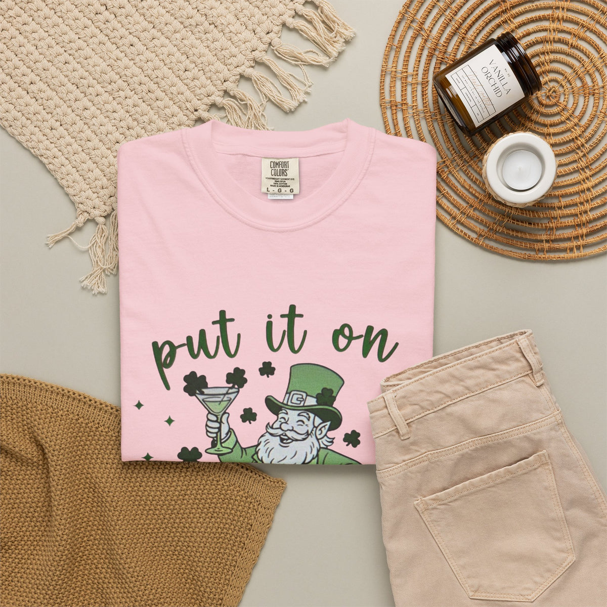St. Patrick's Day Leprechaun Cocktail T-Shirt — "Put It On Leprechaun's Tab"