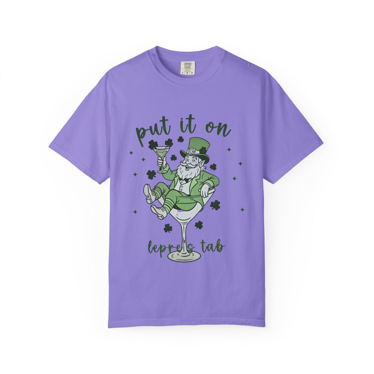 St. Patrick's Day Leprechaun Cocktail T-Shirt — "Put It On Leprechaun's Tab"