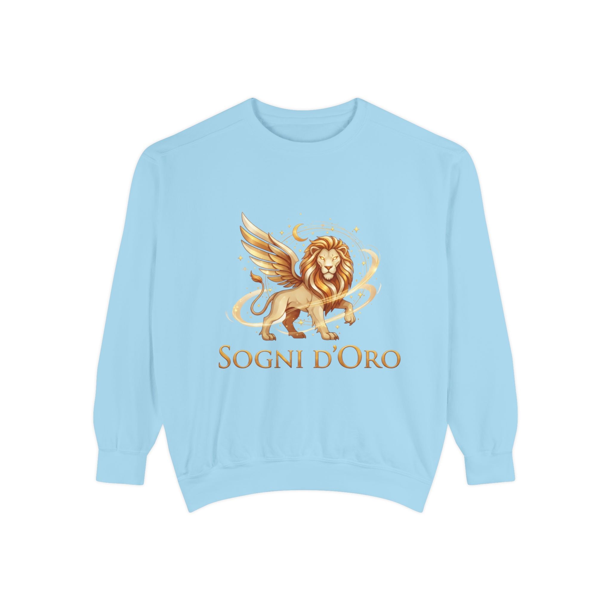 Altın Kanatlı Aslan Sweatshirt — "Sogni d'Oro" Rüya Gibi İtalyan Esintili Yuvarlak Yaka