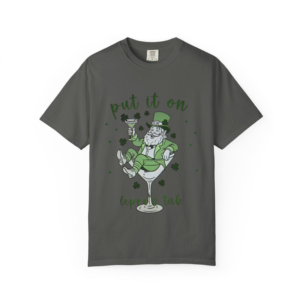 St. Patrick's Day Leprechaun Cocktail T-Shirt — "Put It On Leprechaun's Tab"