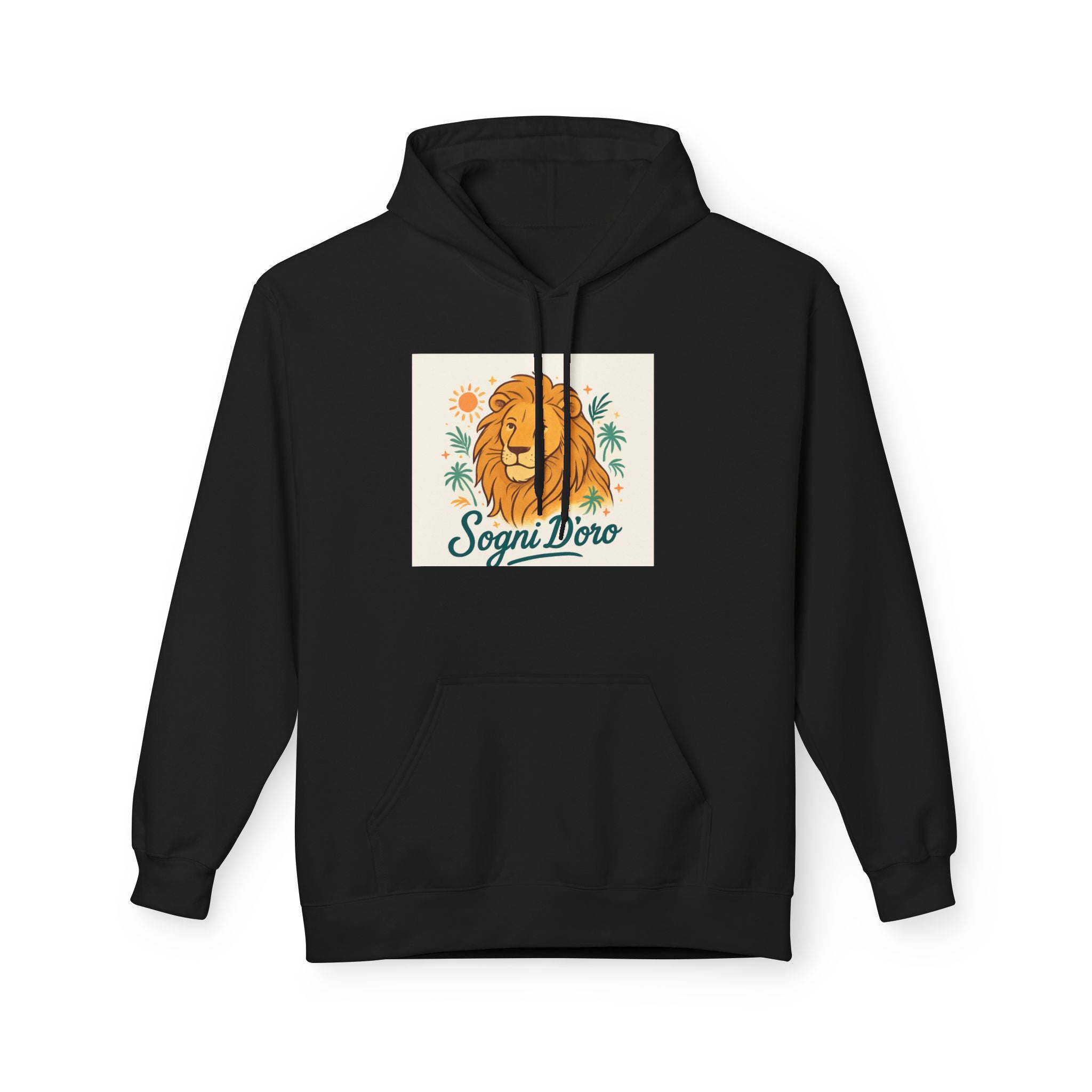 Aslan Grafik Kapüşonlu Sweatshirt — "Tatlı Rüyalar" Rüya Gibi Retro Aslan Sweatshirt