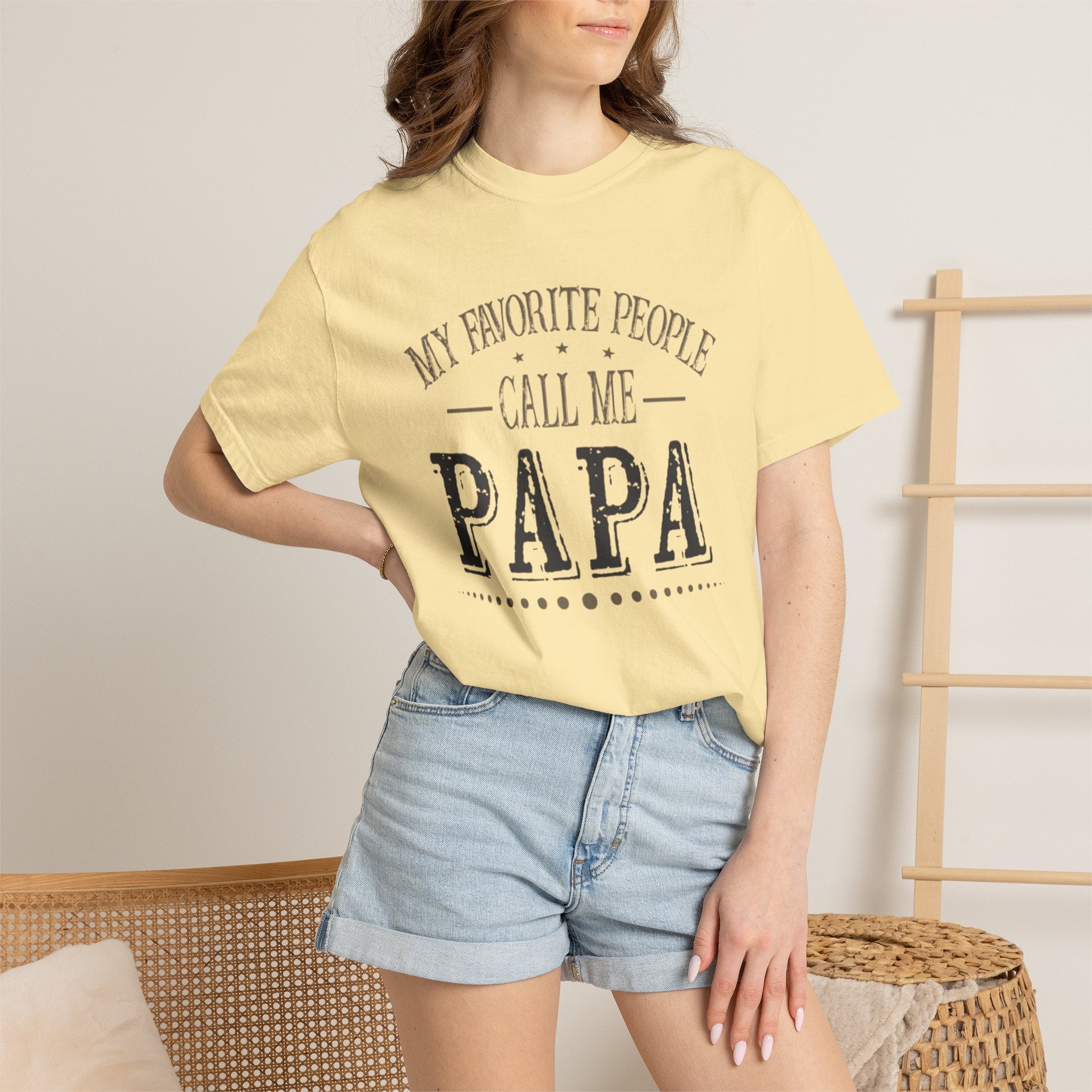 Papa T-Shirt – “My Favorite People Call Me Papa” Vintage Dad Tee