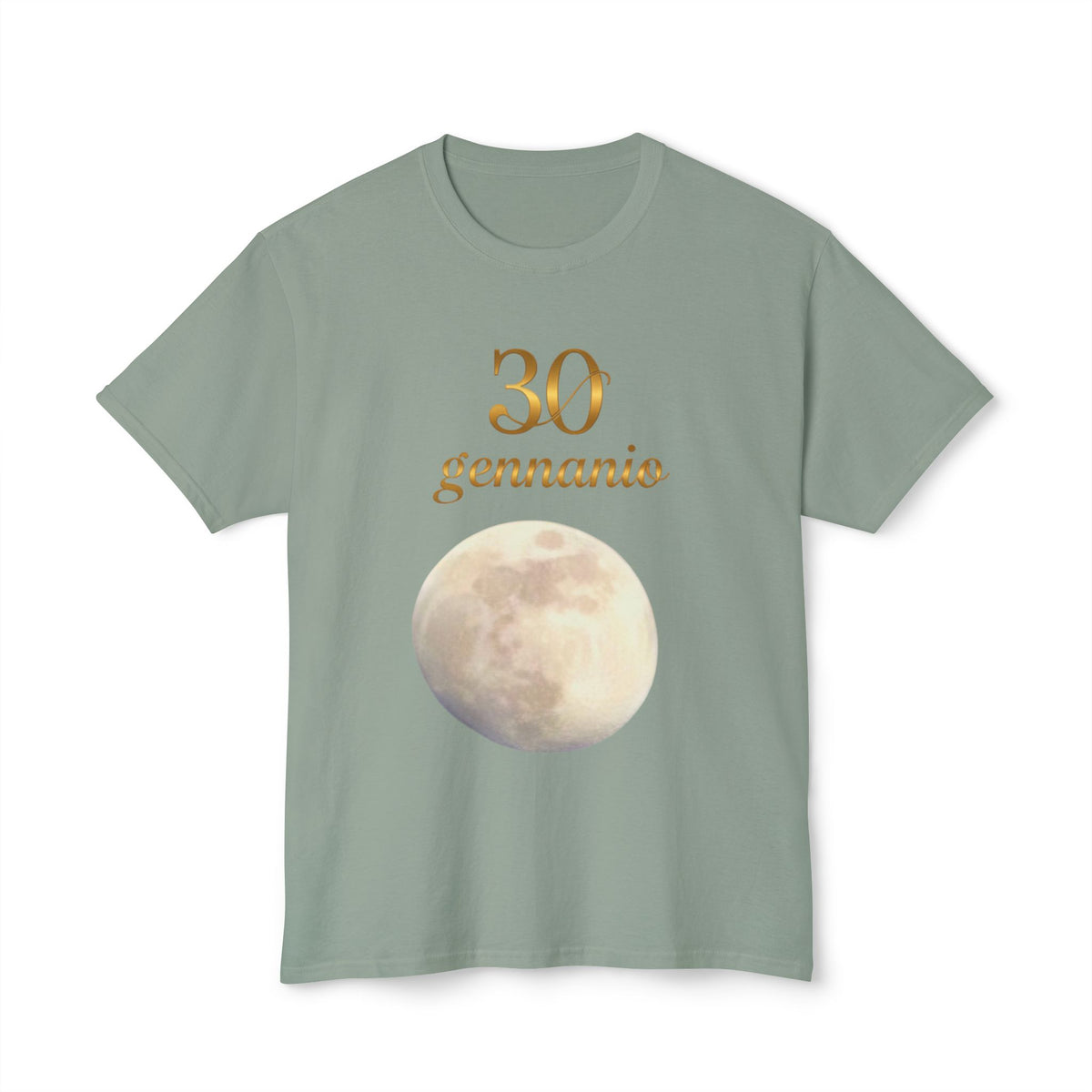 T-Shirt — "30 Gennaio" Moon Graphic Birthday Tee