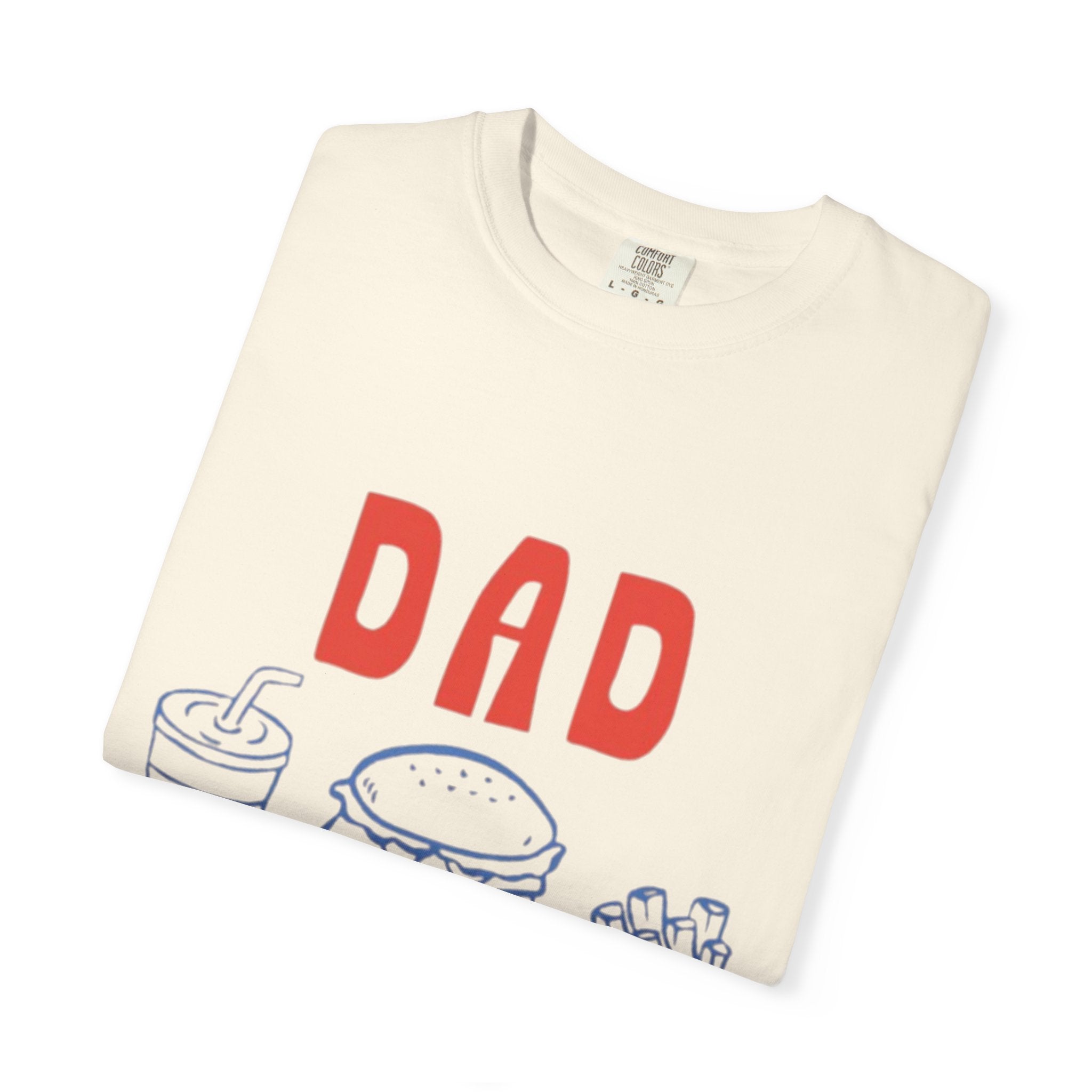 Dad Tax T-Shirt — Funny Father’s Day Tee with Burger, Fries & Drink Graphic