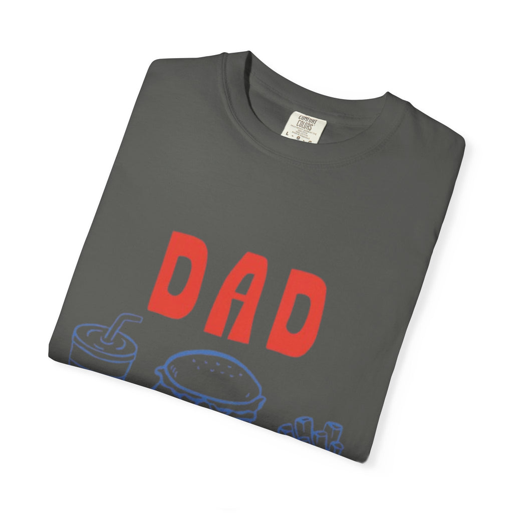 Dad Tax T-Shirt — Funny Father’s Day Tee with Burger, Fries & Drink Graphic
