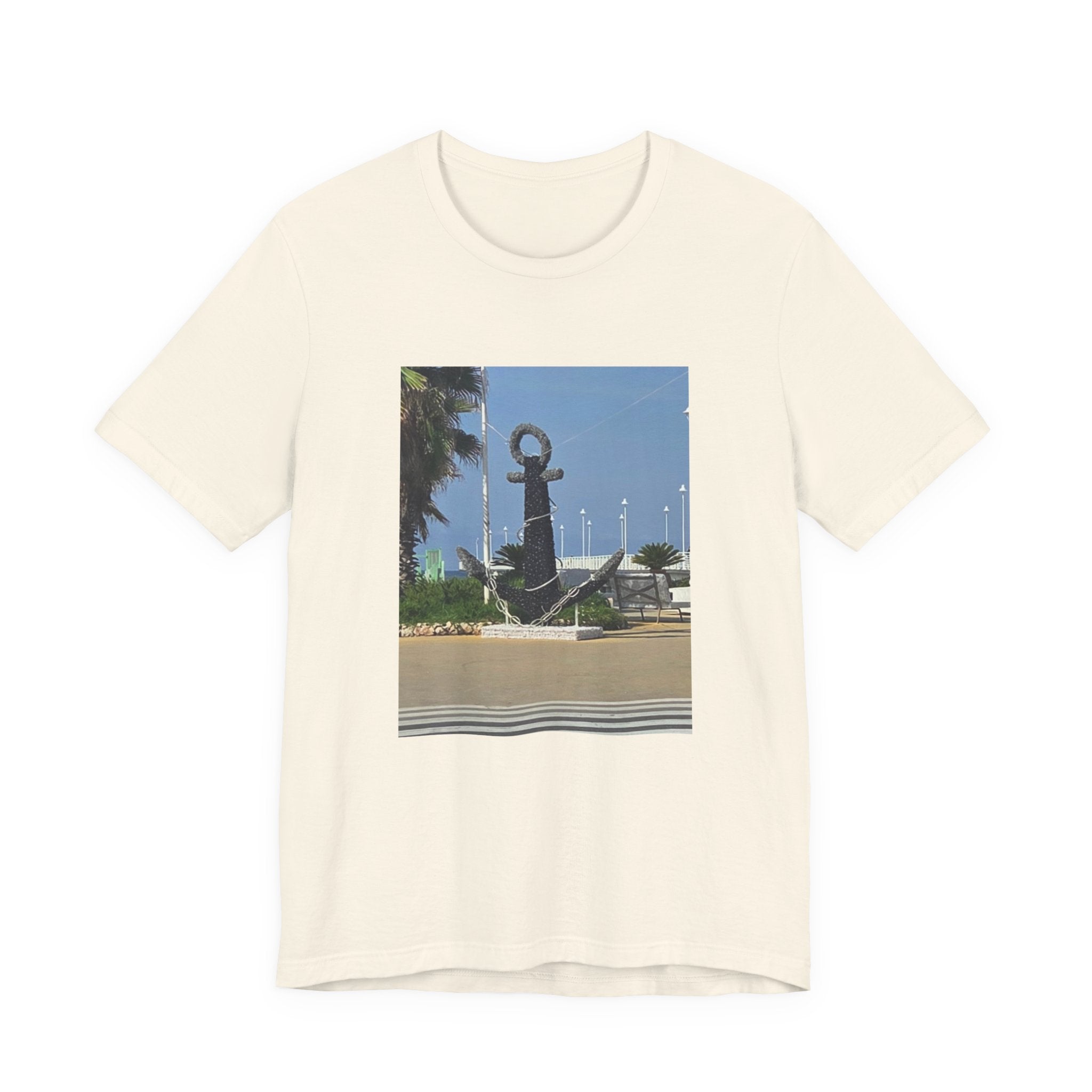 Anchor Statue Photo Tee — Coastal Nautical T-Shirt