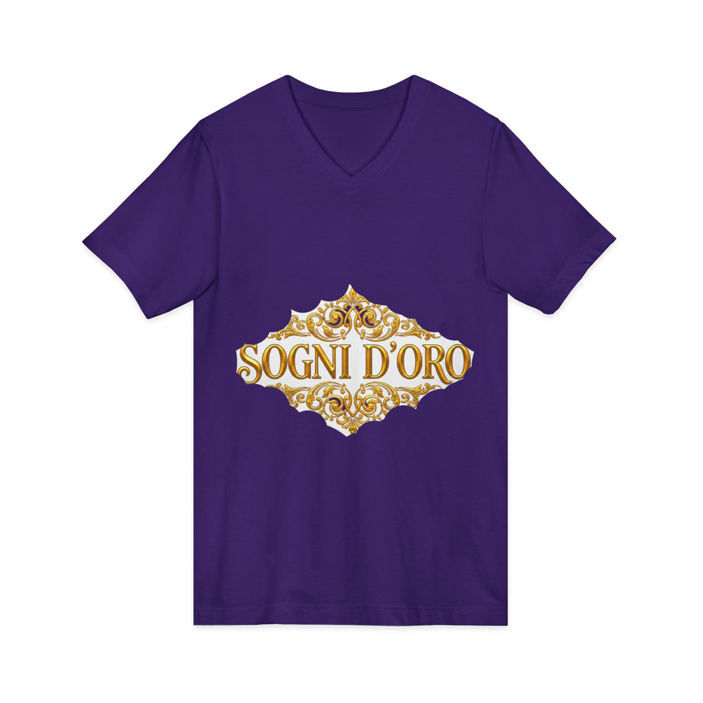 Gold Script Cotton V-Neck