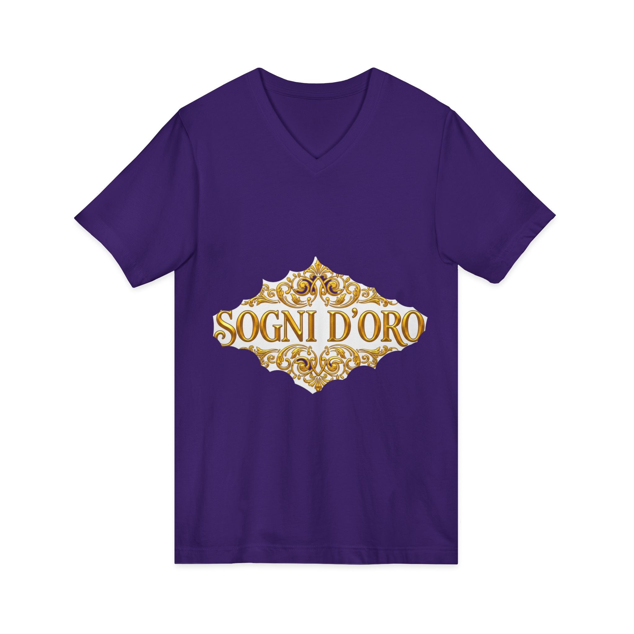 Gold Script Cotton V-Neck