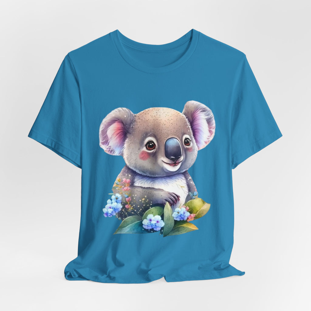Cute Koala Graphic Tee — Adorable Baby Koala with Flowers T-Shirt
