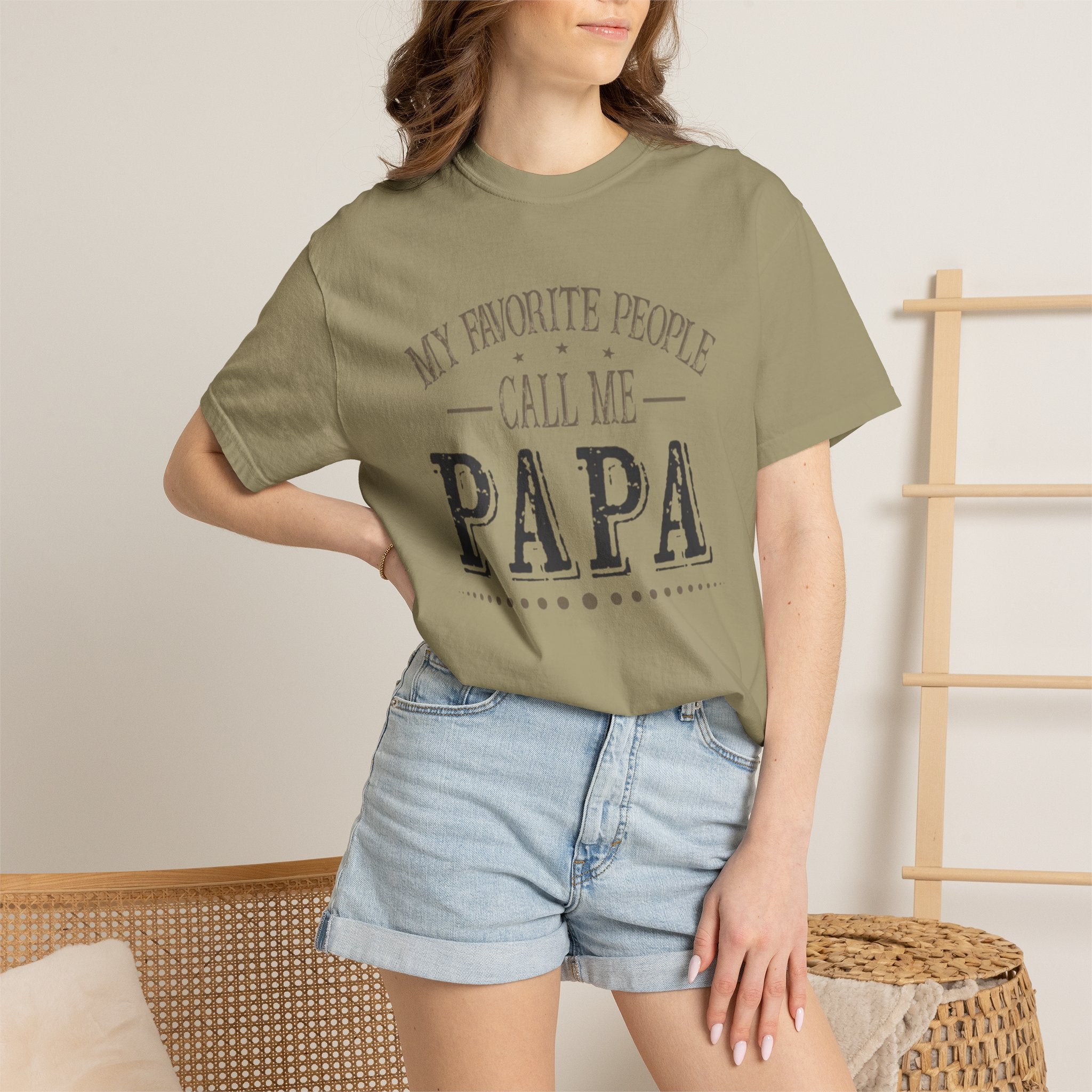 Papa T-Shirt – “My Favorite People Call Me Papa” Vintage Dad Tee