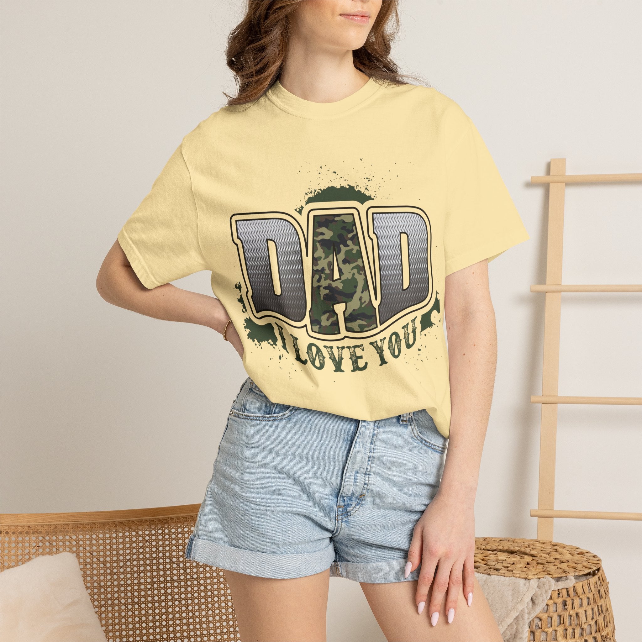 Dad I Love You Camo Graphic T-Shirt