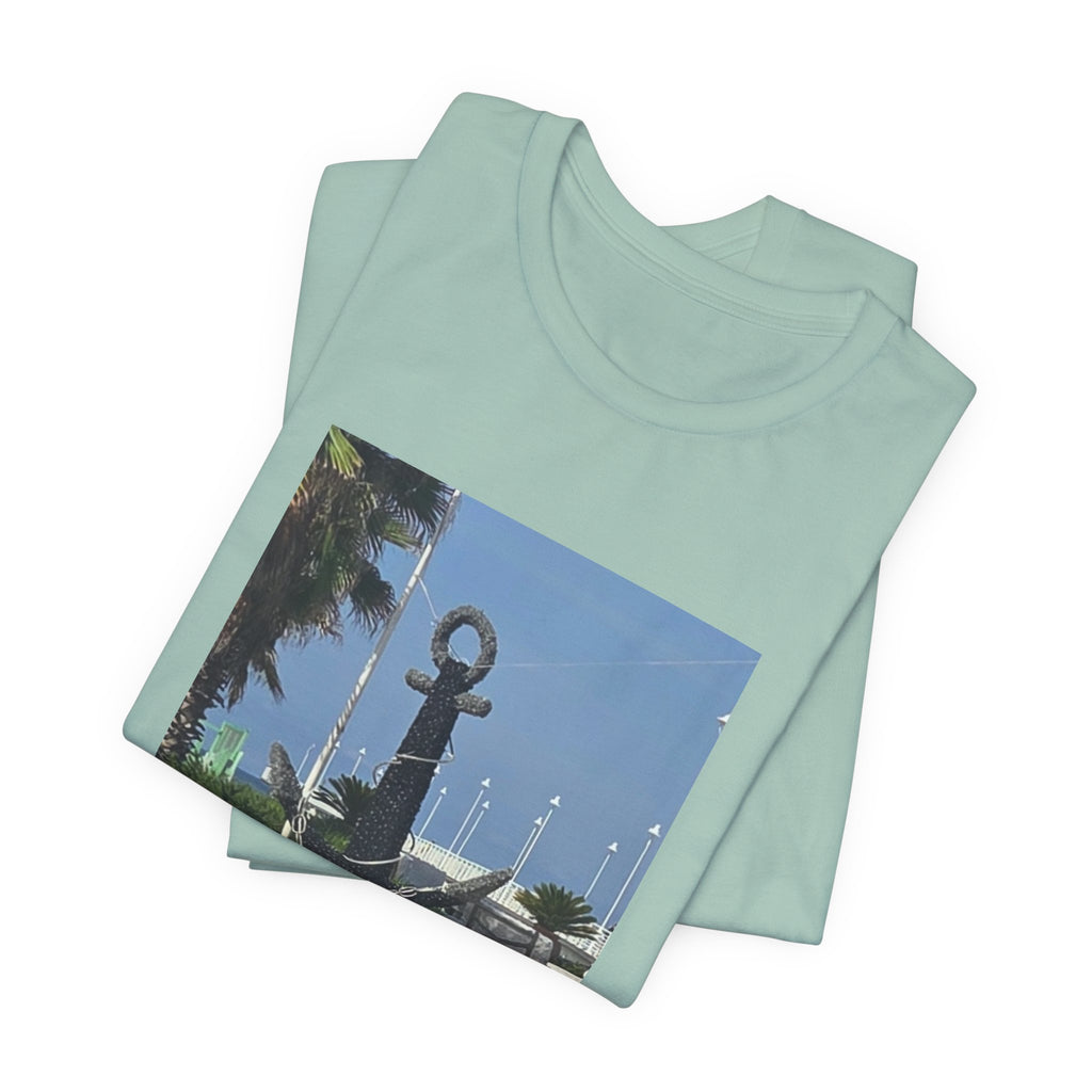 Anchor Statue Photo Tee — Coastal Nautical T-Shirt