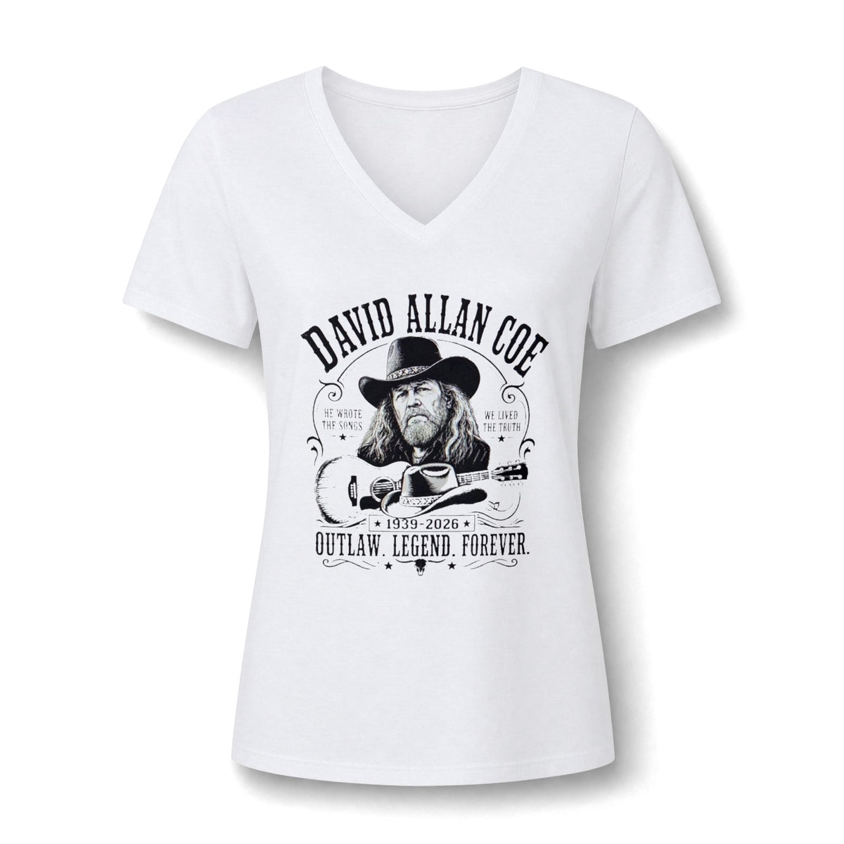Outlaw Legend V-Neck Tee — "Outlaw, Legend, Forever" Memorial Graphic